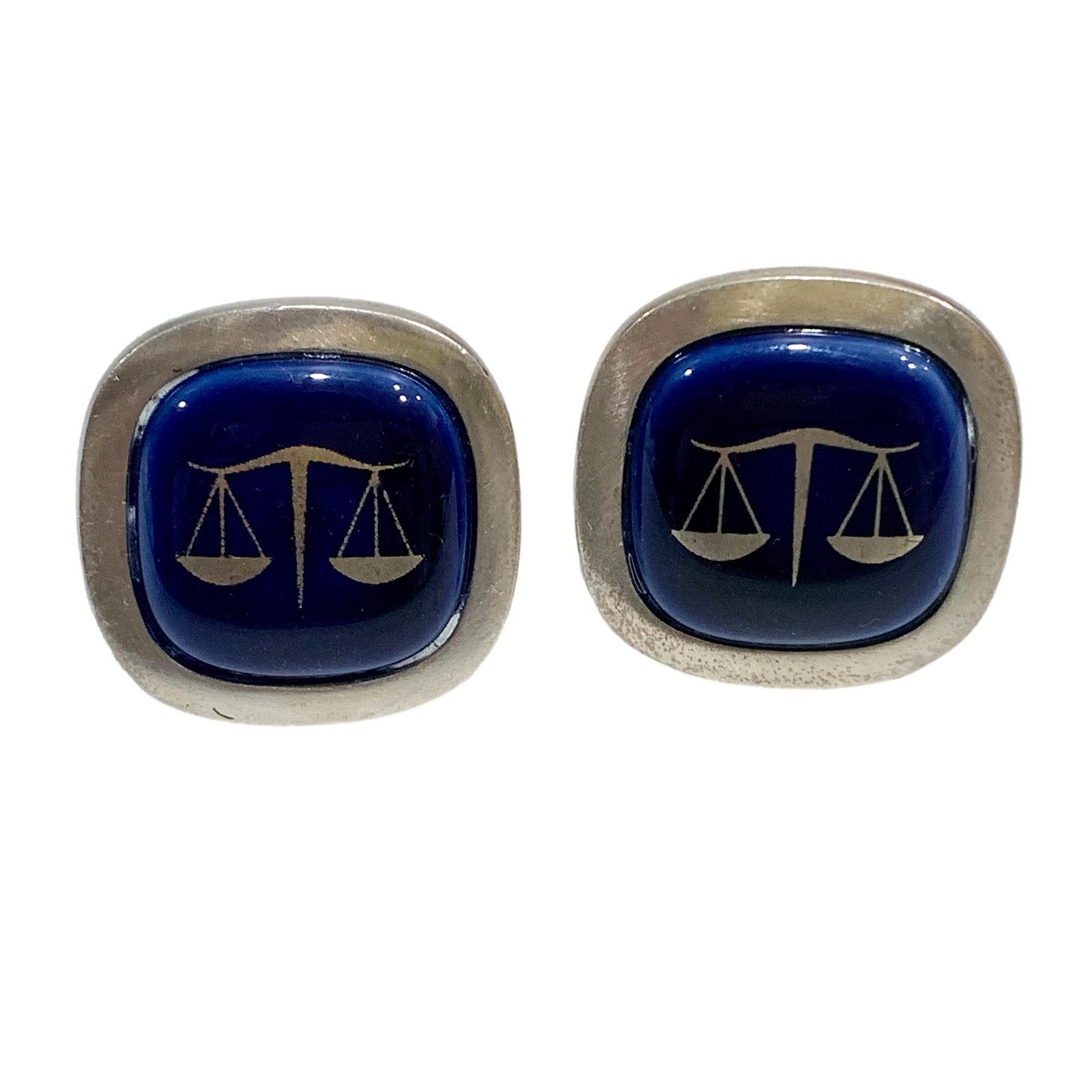 Hermann Siersbol Mid Century Sterling Silver Cufflinks LIBRA