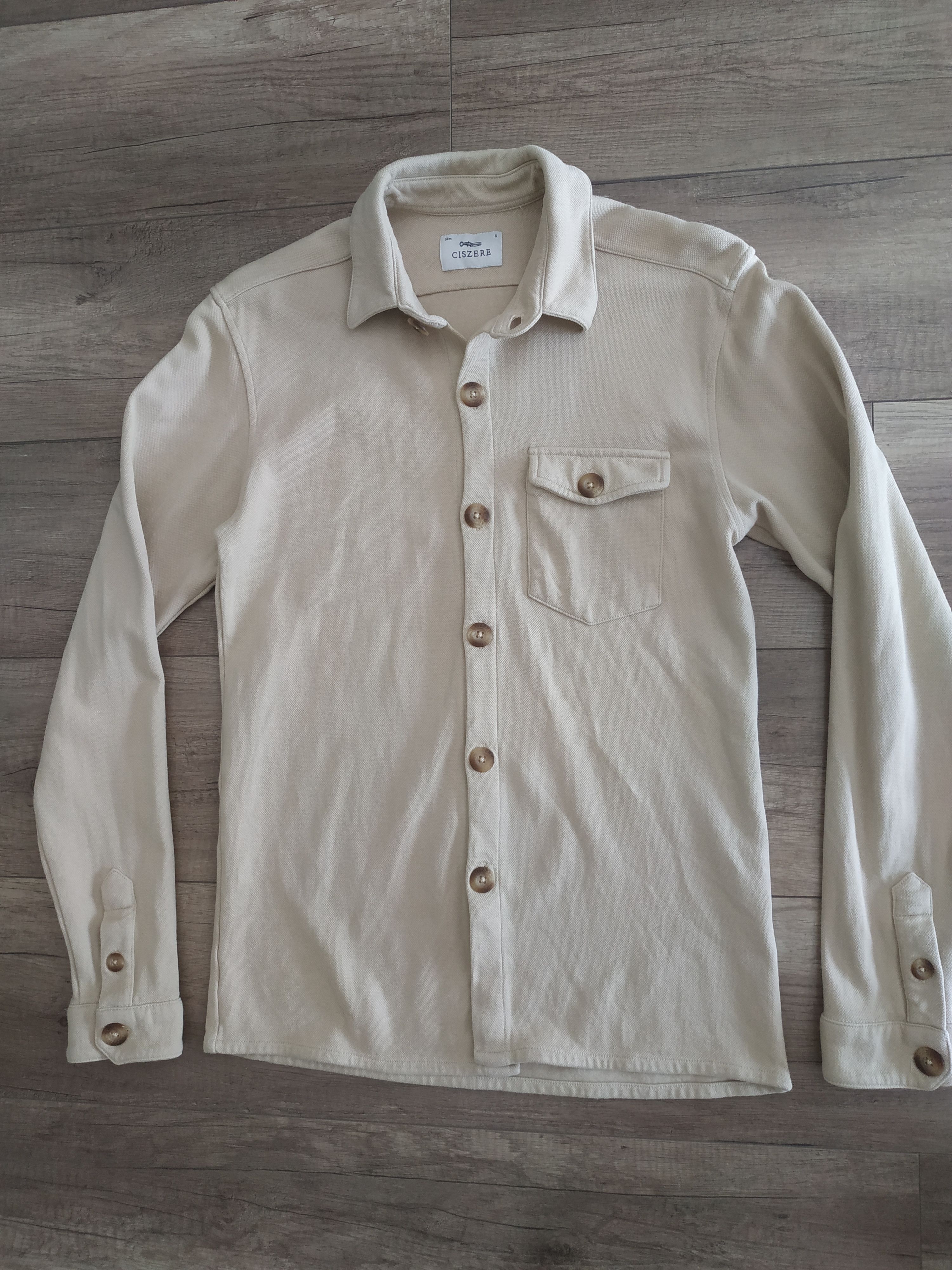 Designer CISZERE Beige Men's Button Up Shirt, s. SMALL Size US S / EU 44-46 / 1 - 2 Thumbnail