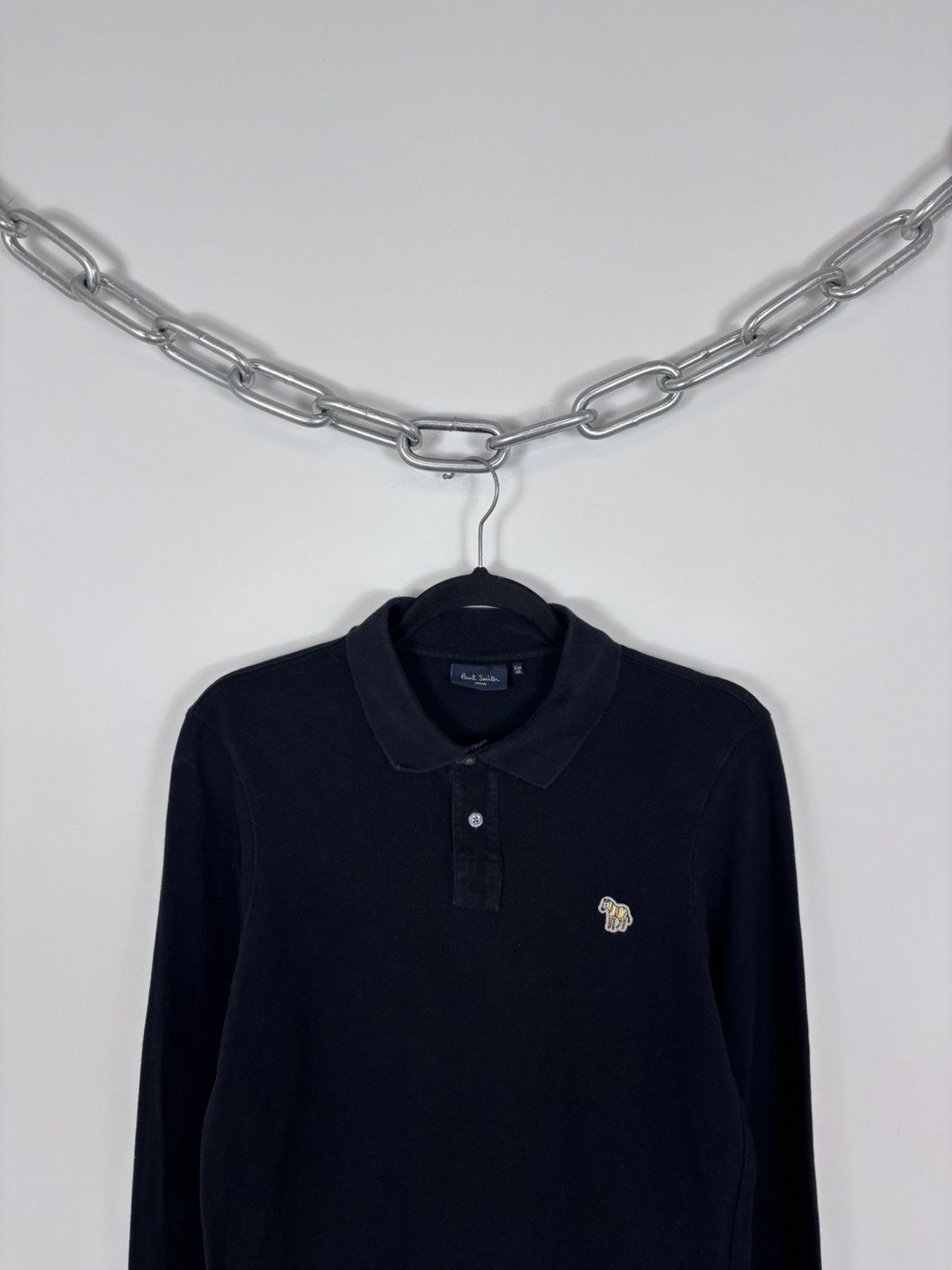 Paul Smith Paul Smith Men’s Zebra Black Cotton Long Sleeve Polo Shirt Size US XS / EU 42 / 0 - 2 Thumbnail