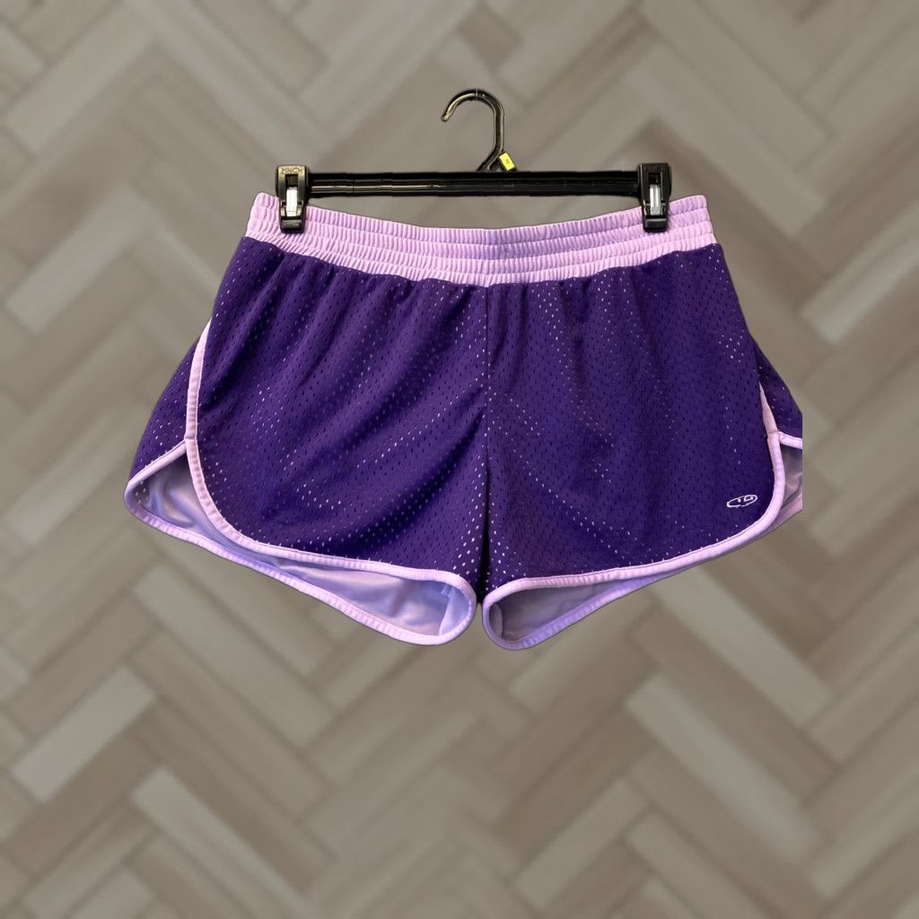 Champion Champion Duo Dry Womens Shorts Sz XL Purple Mid Rise 49-57 Size 40" / US 18 - 1 Thumbnail