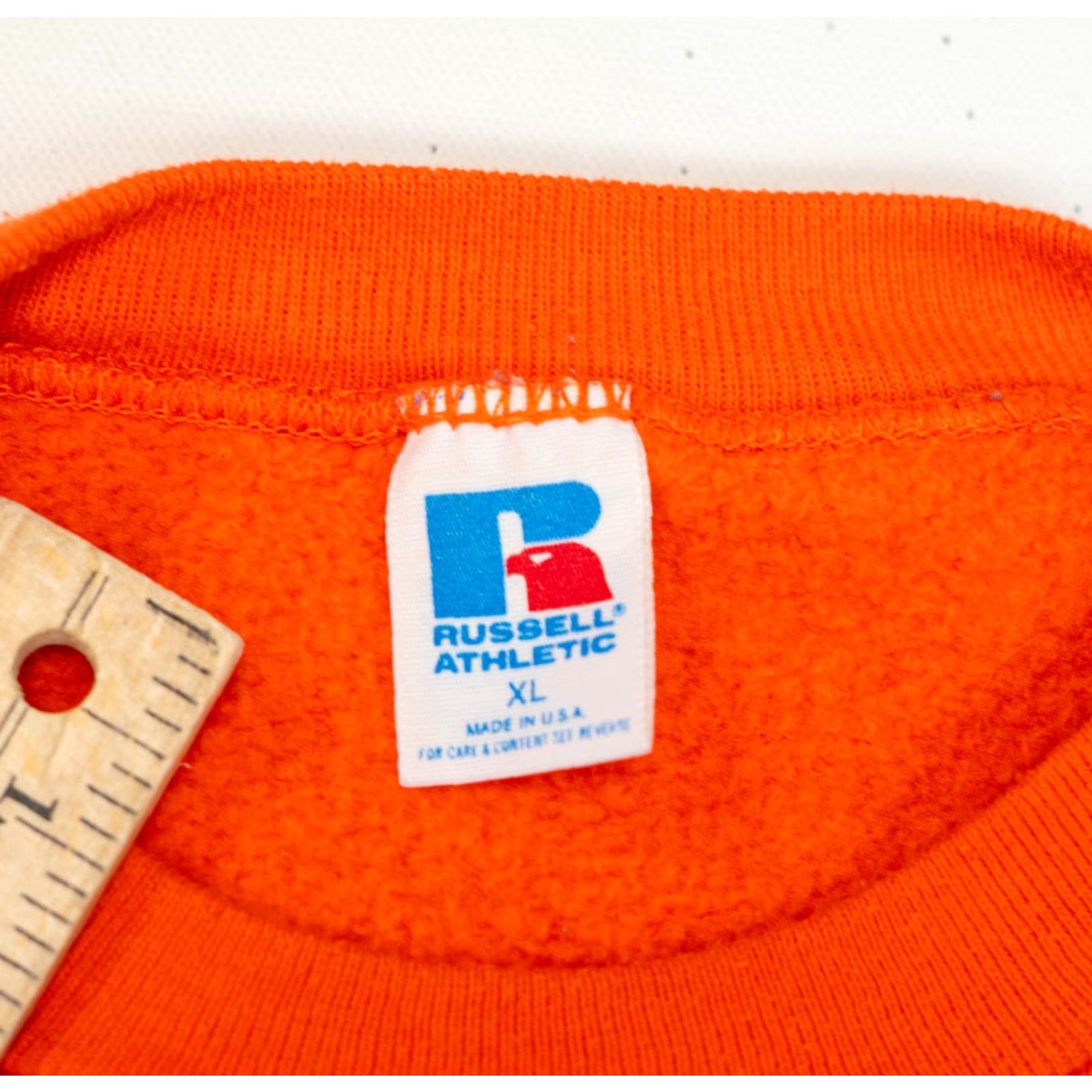 Russell Athletic VINTAGE Russell Athletic Sweatshirt Shirt Orange XL Men 80s Russell Athletic Vintage 80s Russel Athletic Logo Pullover Crew Neck Short Sleeve Size US XL / EU 56 / 4 - 2 Thumbnail
