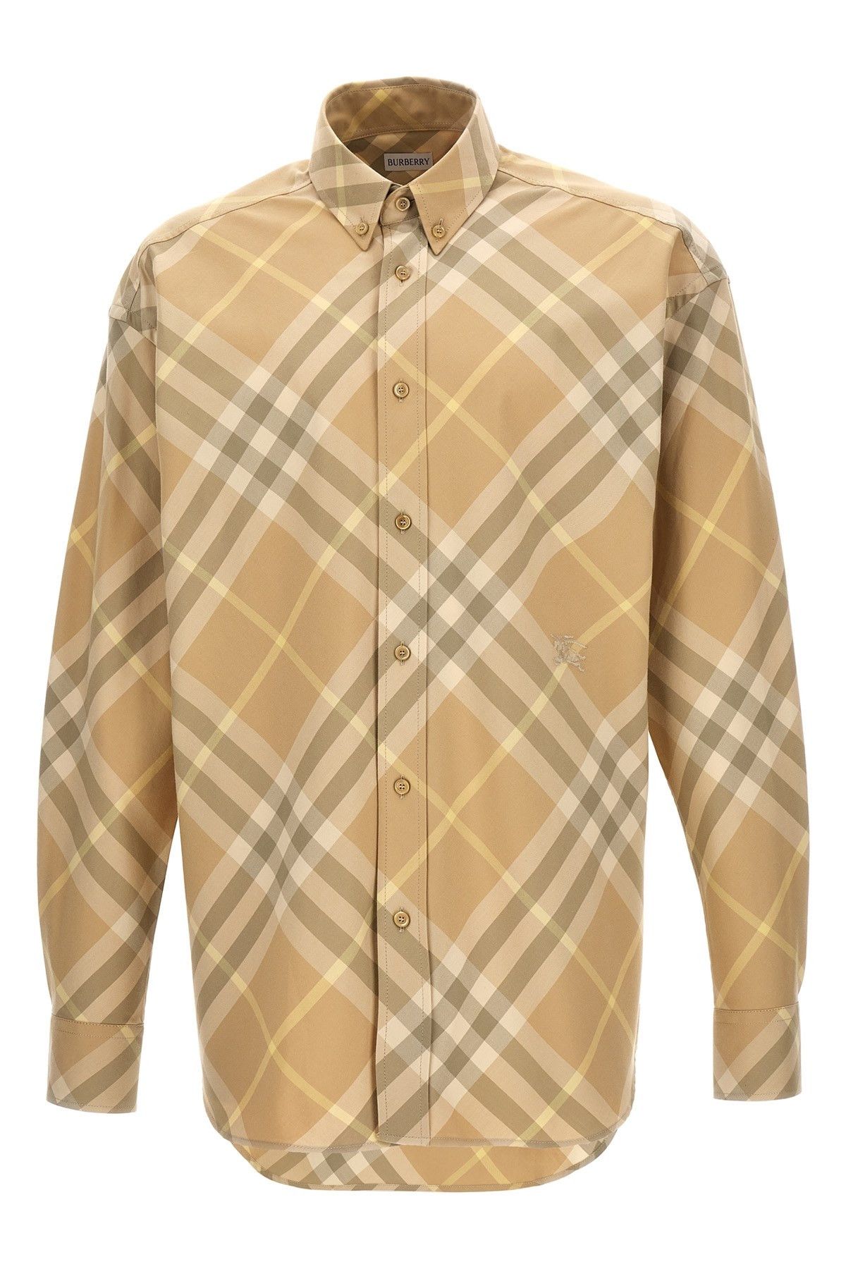 image of Burberry Check Shirt in Beige, Men's (Size 2XL)