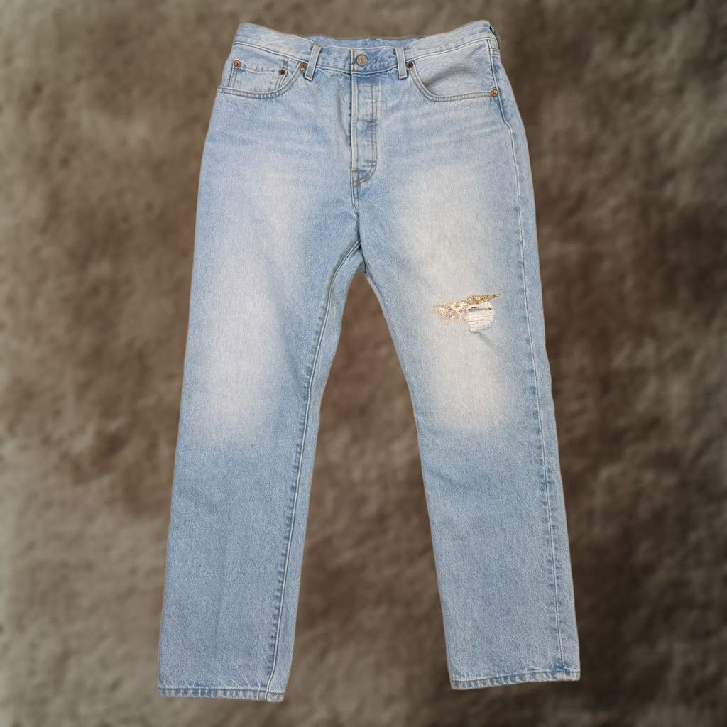 Levi's Levi's 501 150th Anniversary Edition Jeans Mens 32x30 Blue Light Wash Button Fly Denim Straight Size US 32 / EU 48 - 1 Thumbnail