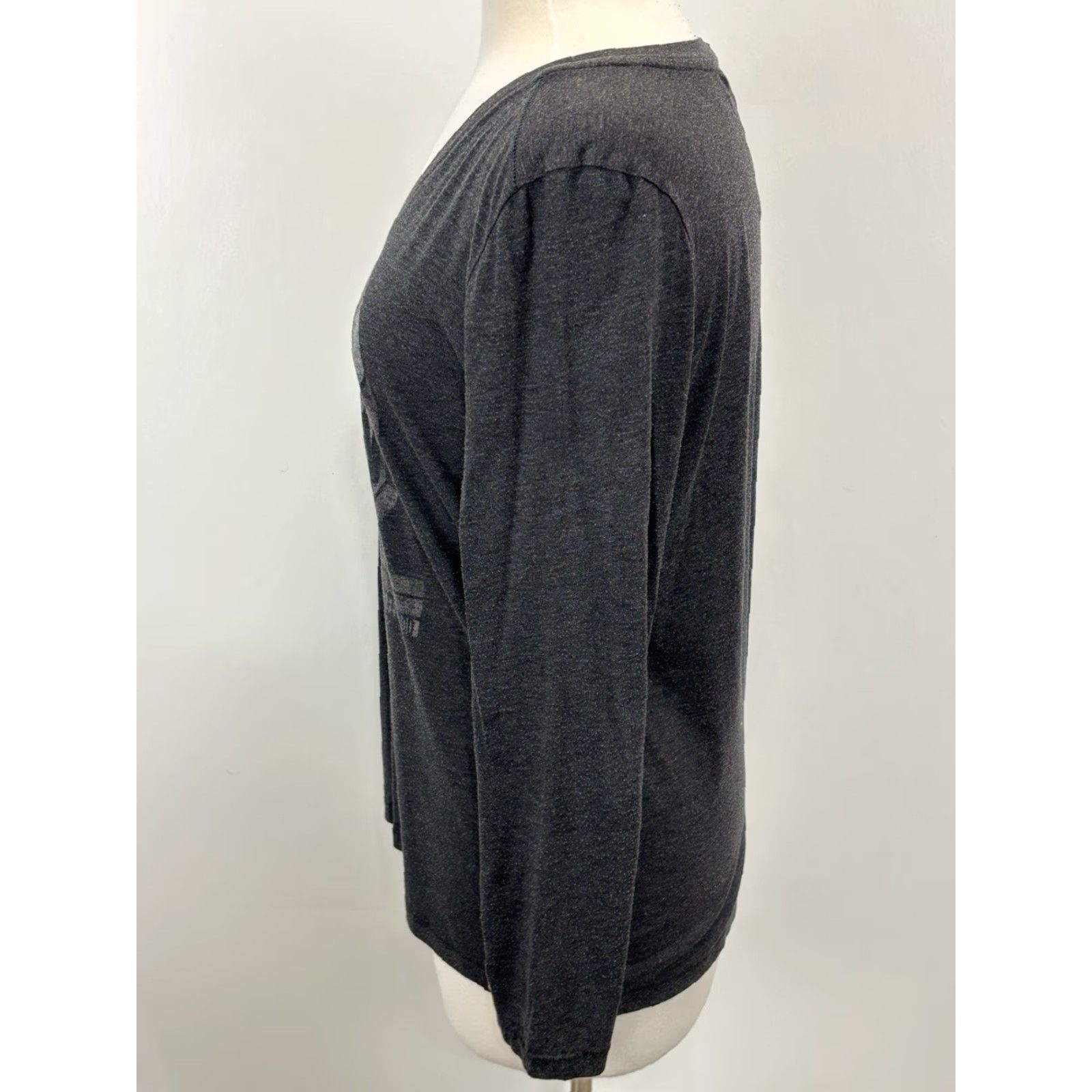 Life is Good LIFE IS GOOD Women Long Sleeve Tee Size L Grey Classic Fit Casual Logo Graphic Print USA School Modern Size L / US 10 / IT 46 - 2 Thumbnail