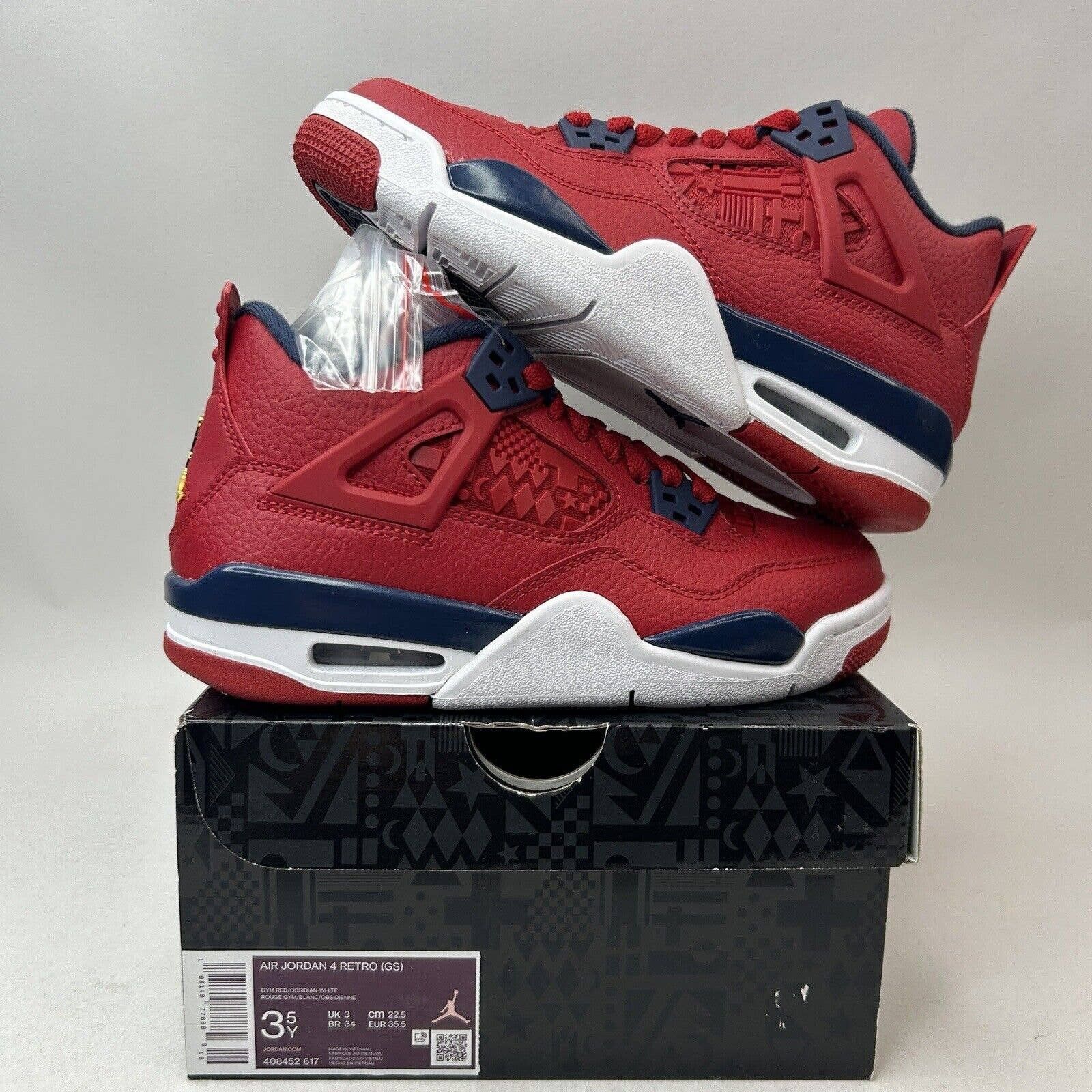 image of Nike Air Jordan 4 Retro Gs “Fiba/gym Red” 2023 Shoes, Women's (Size 5)