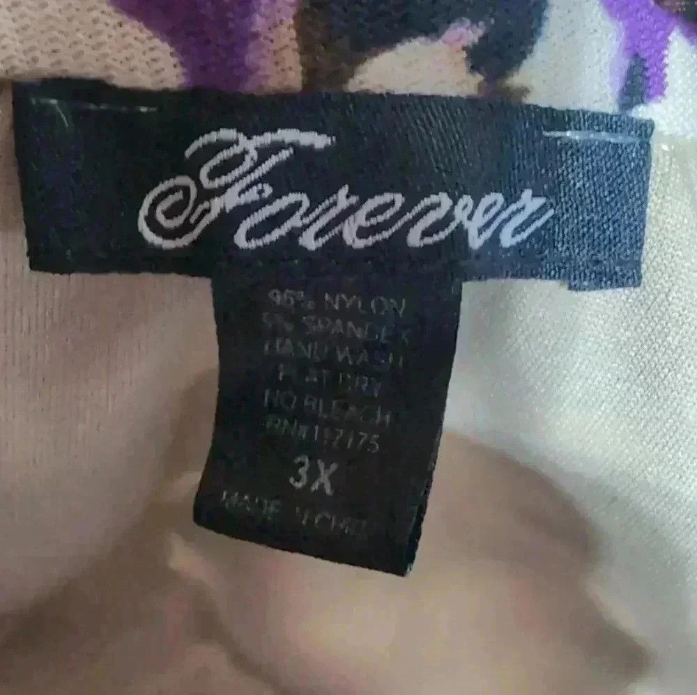 Designer High collar sleeveless Dress Purple & Black Forever 3X Size 3XL / US 20-22 - 4 Thumbnail