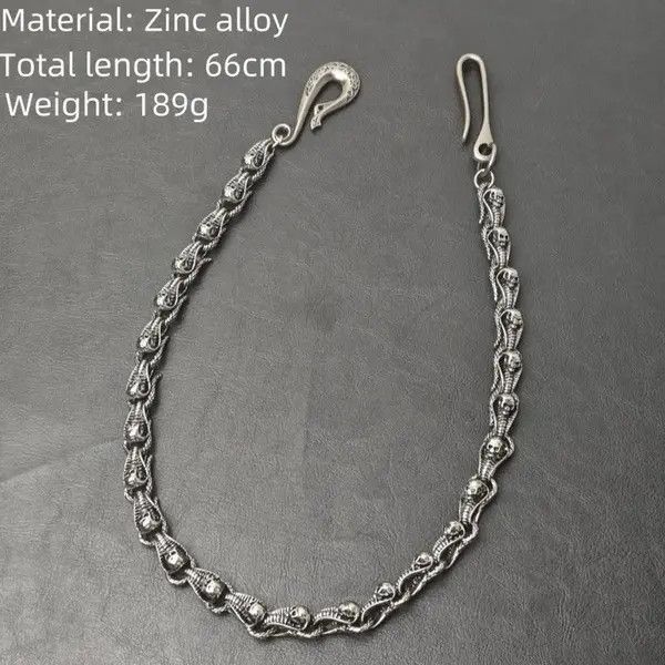 Jewelry Punk Waist Pants Chain Wallet Chain Skull Keychain Size ONE SIZE - 4 Thumbnail
