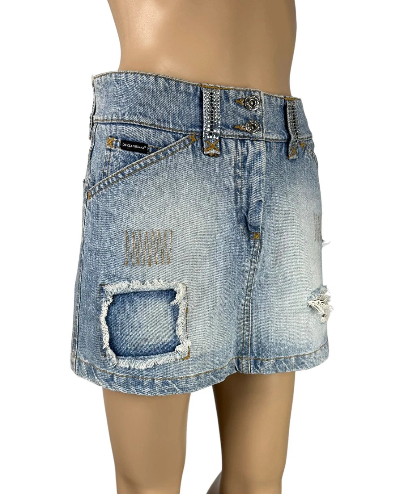 Dolce & Gabbana D&G Vintage Mini Skirt Denim size XS Size 26" / US 2 / IT 38 - 7 Thumbnail