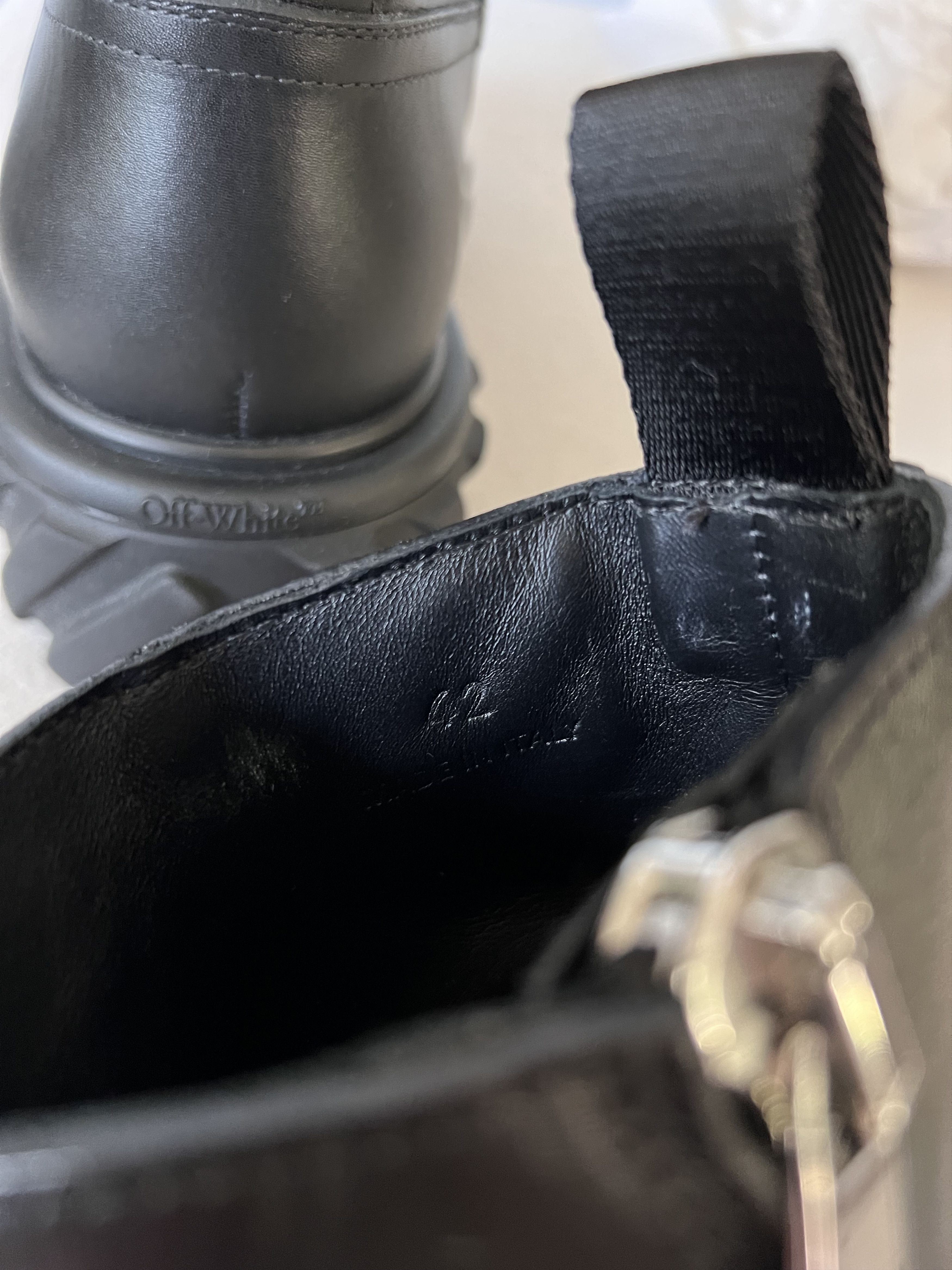 Off-White Off White Exploration Motor Ankle Boots in Black Leather Size US 9 / EU 42 - 6 Thumbnail