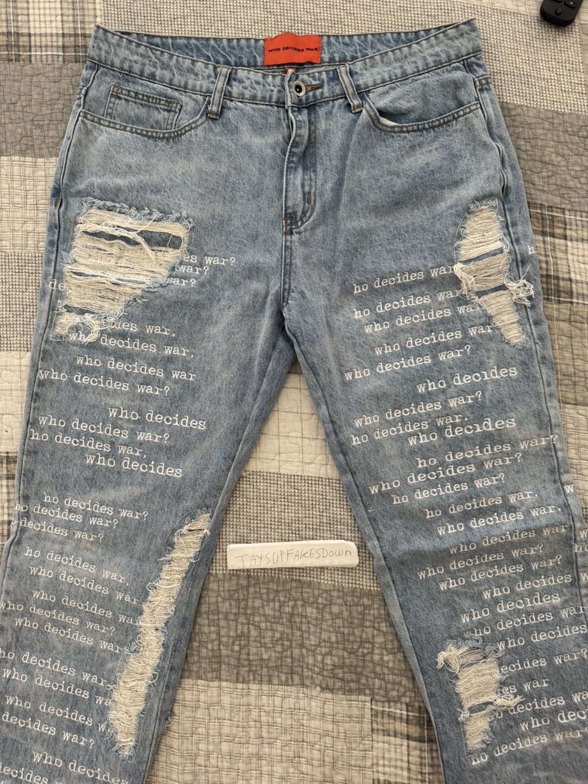 Who Decides War Who Decides War Jeans Scripture Denim Embroidered Pants WDW Size US 34 / EU 50 - 3 Thumbnail