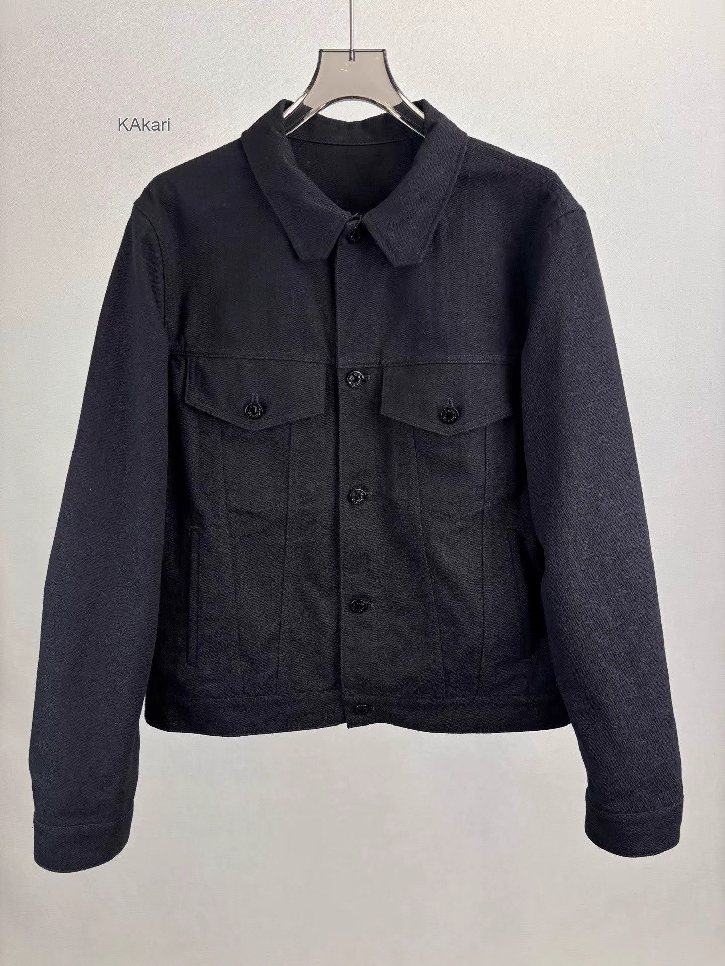 Louis Vuitton Black Denim Jacket with Button Front and Pockets Size US L / EU 52-54 / 3 - 1 Thumbnail
