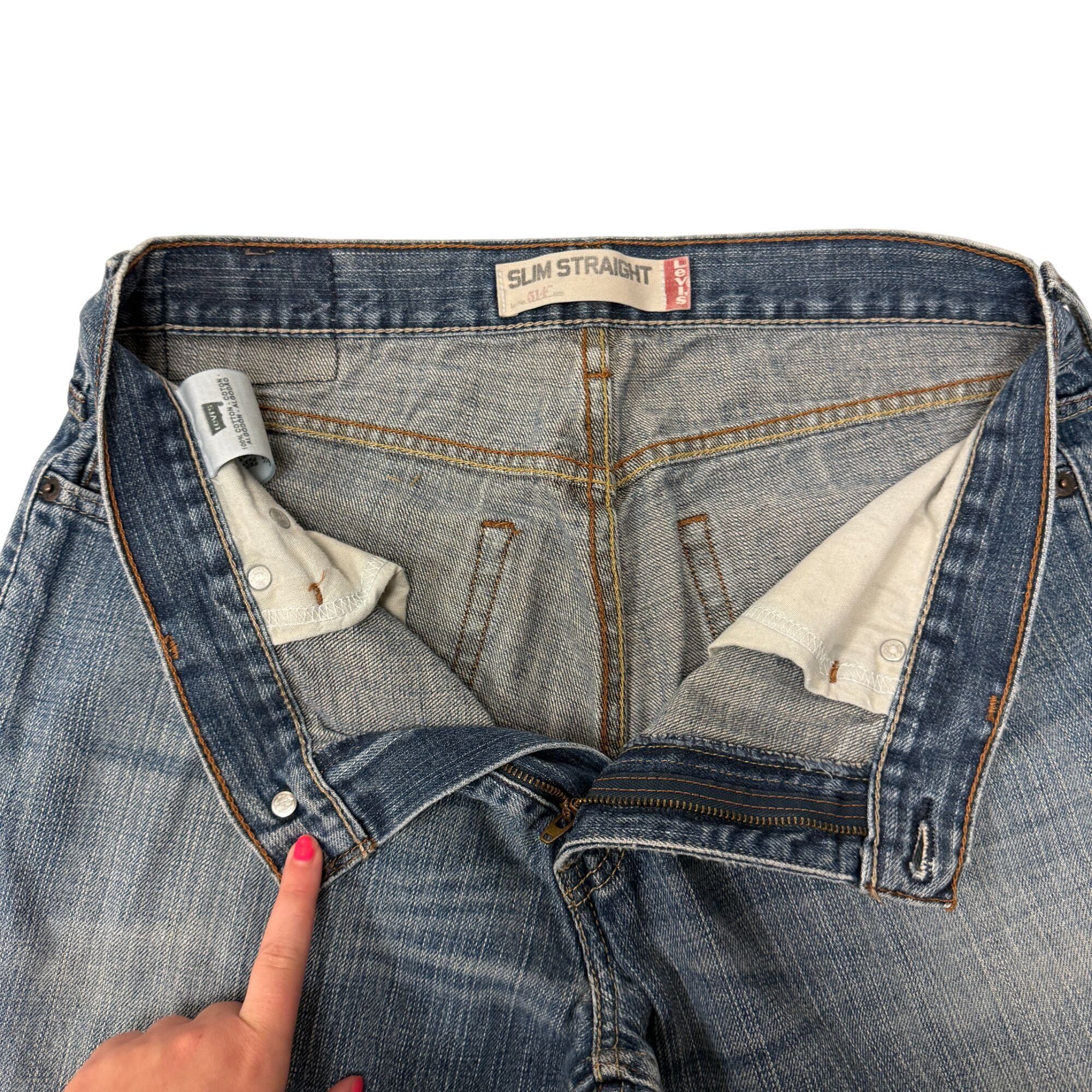 Levi's Y2K Levis 514 SLIM STRAIGHT Blue Jeans DISTRESSED Denim Pant Size US 33 - 5 Thumbnail