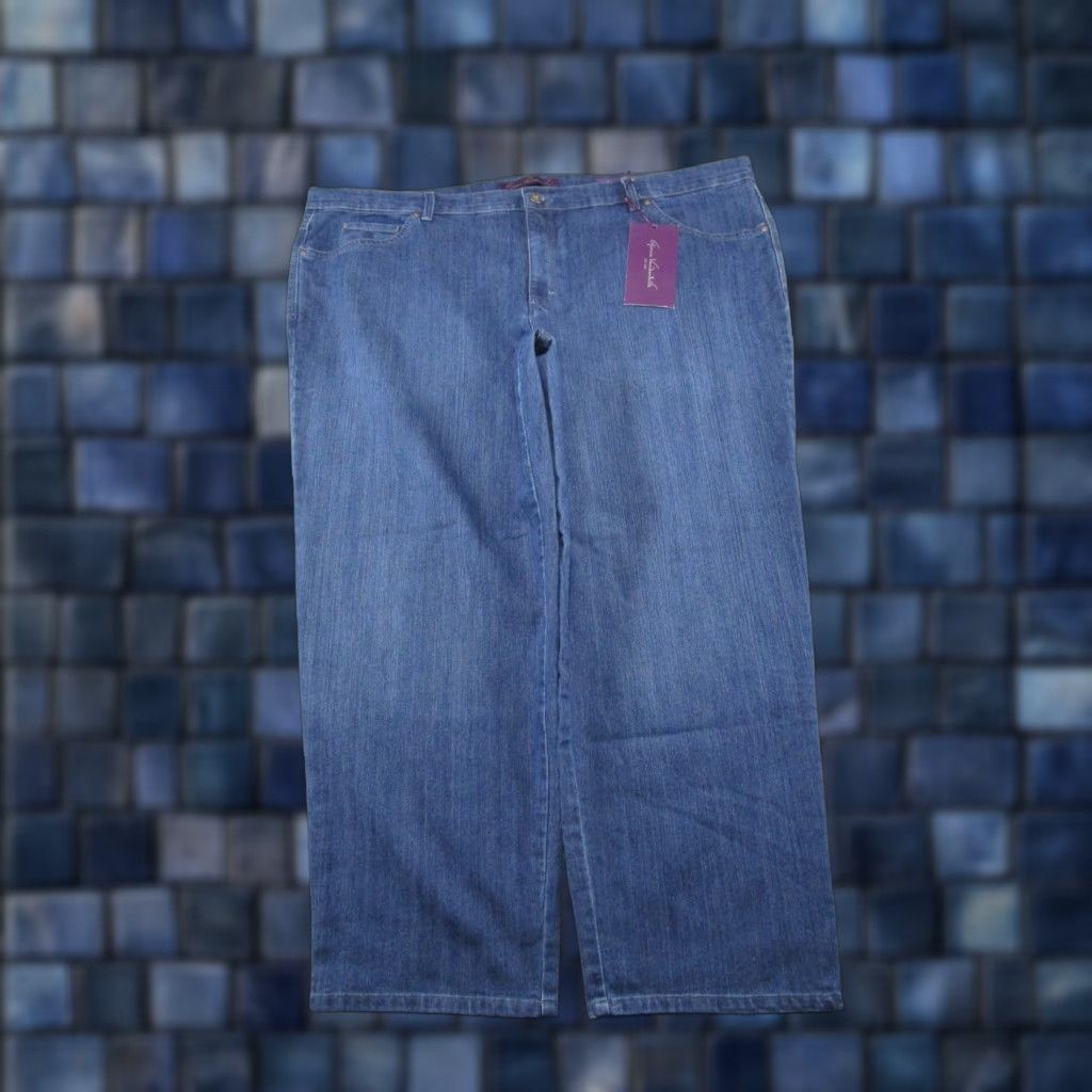 Gloria Vanderbilt Gloria Vanderbilt Amanda Classic Fit Tapered Leg Blue Jeans 24W Short NEW Size 42" / US 20 - 1 Thumbnail