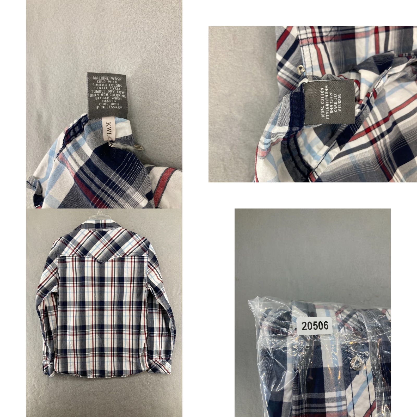 BKE BKE Mens Shirt Small Plaid Standard Fit Button-Up Long Sleeve Cotton Knit Multicolor Metal Button Western, Cowboy, Classic Theme Mens - S Size US S / EU 44-46 / 1 - 8 Thumbnail
