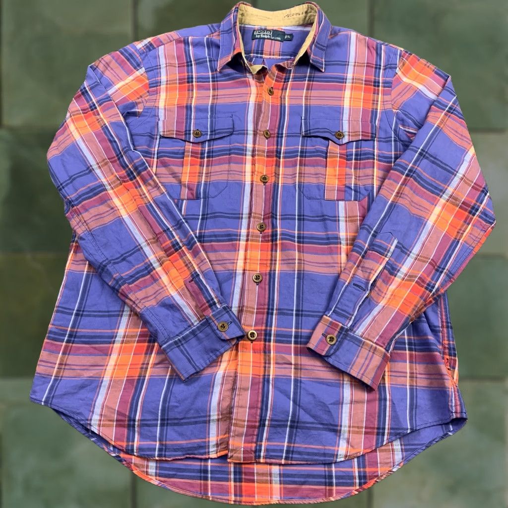 Polo Ralph Lauren Polo Ralph Lauren Mens Long Sleeve Colorful Button Up Plaid Dress Shirt Large Size 42R - 1 Thumbnail