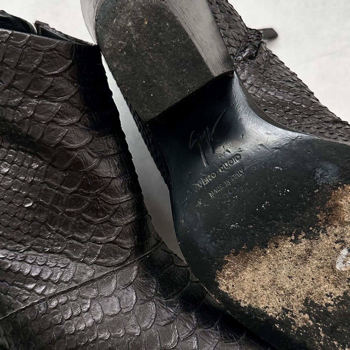 Hedi Slimane Giuseppe Zanotti Leather Ankle Boots Heel Saint Laurent Vibe Size US 7.5 / IT 37.5 - 2 Thumbnail