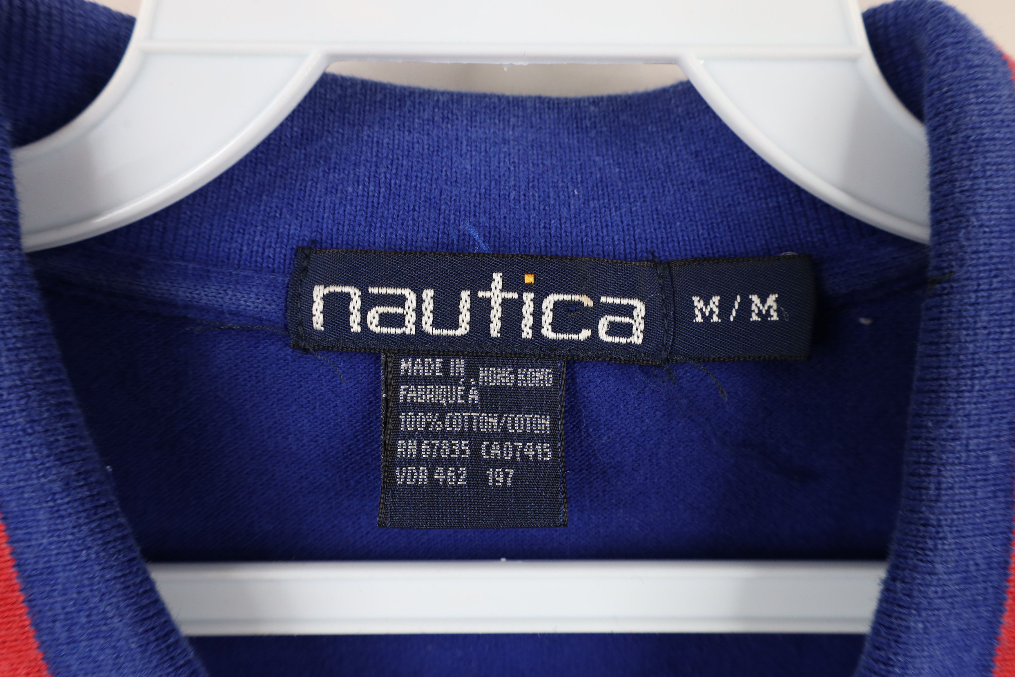 Nautica × Vintage Vintage 90s Nautica Out Short Sleeve Polo Shirt Blue Size US M / EU 48-50 / 2 - 5 Thumbnail