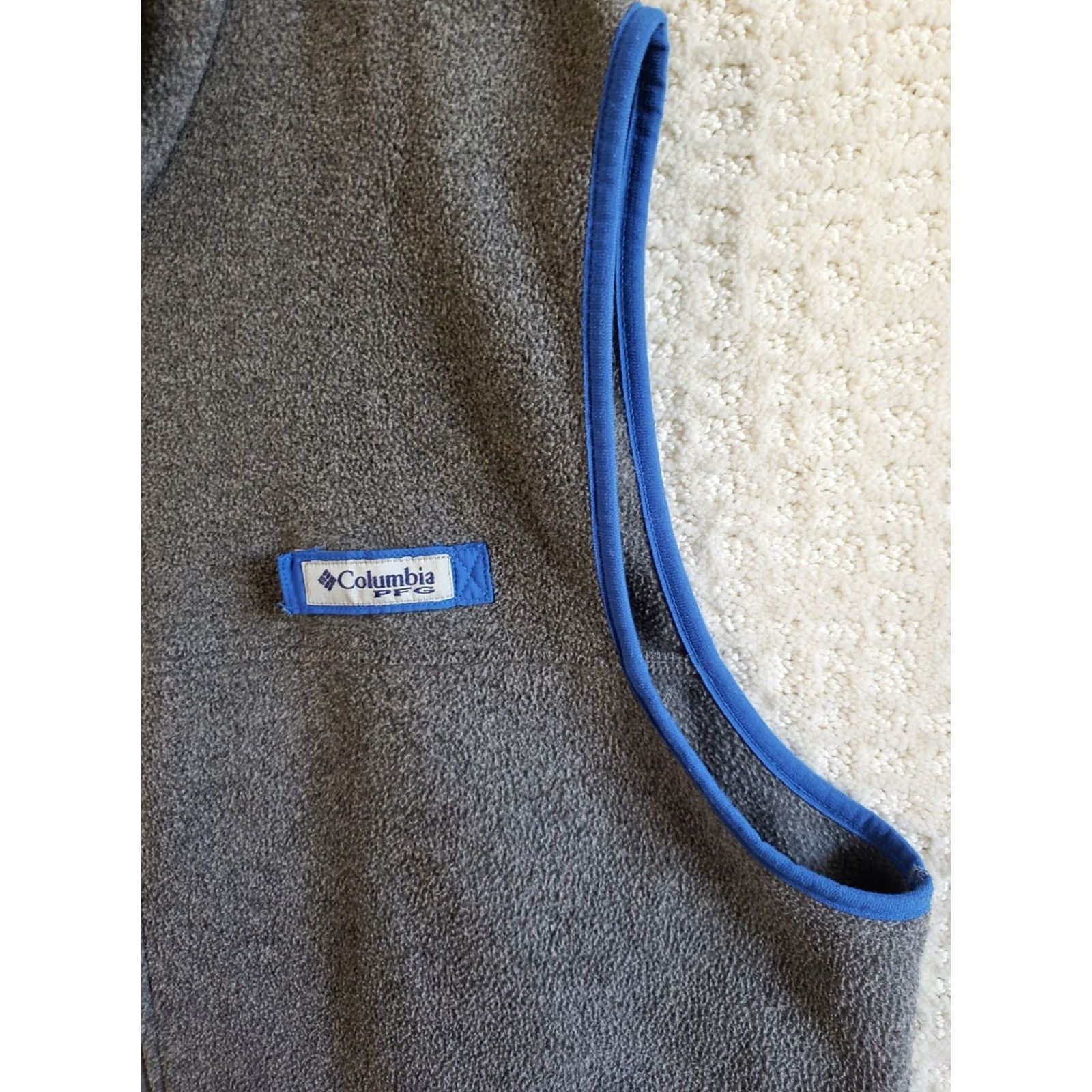 Vintage Columbia PFG Vest L Gray Fleece Full Zip Blue Trim Men's Size US L / EU 52-54 / 3 - 5 Thumbnail