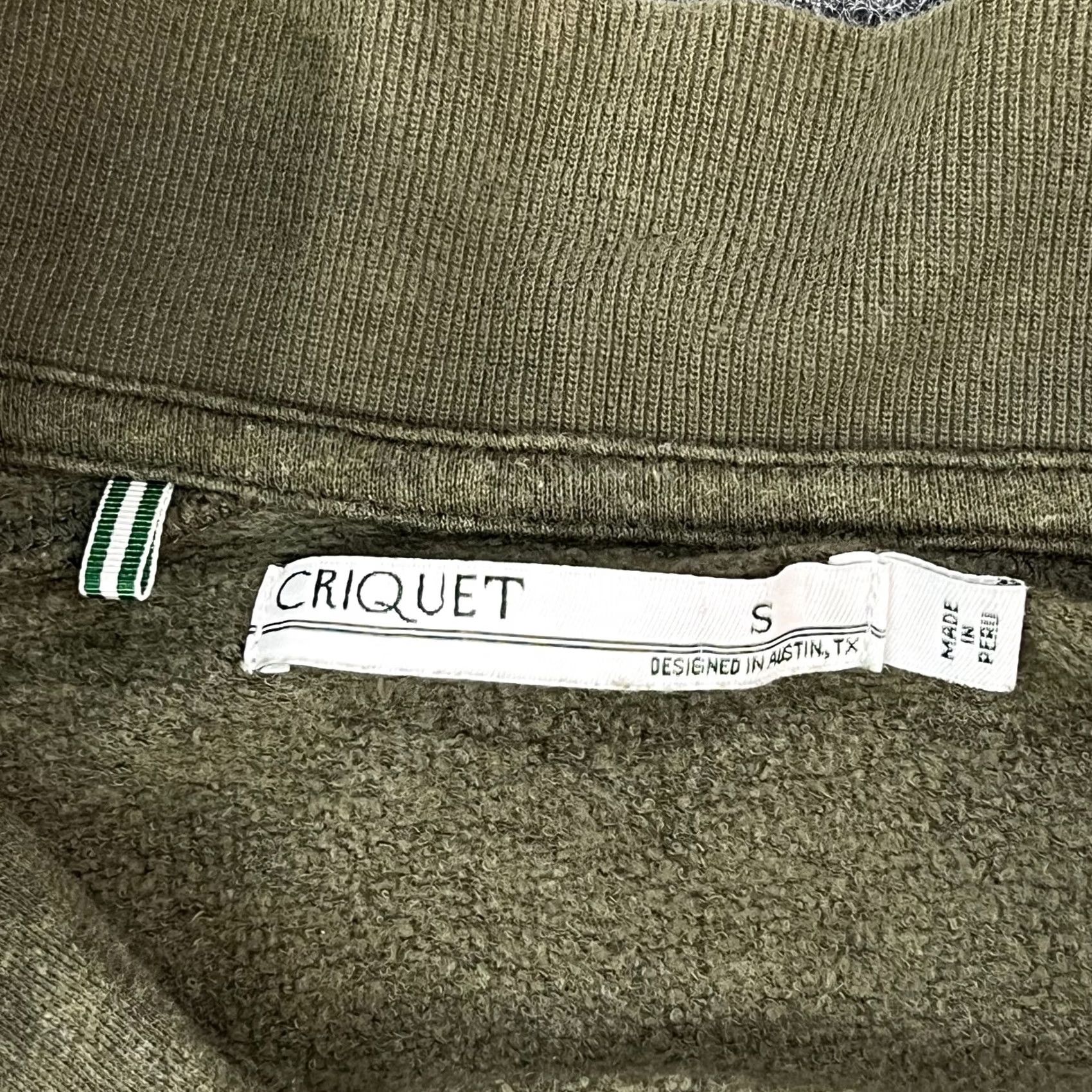 Vintage Criquet Mens Small Green 1/4 Zip Pullover Sweater Long Sleeve Mock Neck Cotton Fleece Casual Knit Slim Regular Sports Outdoor Golf Walking Shirt Size US S / EU 44-46 / 1 - 5 Thumbnail