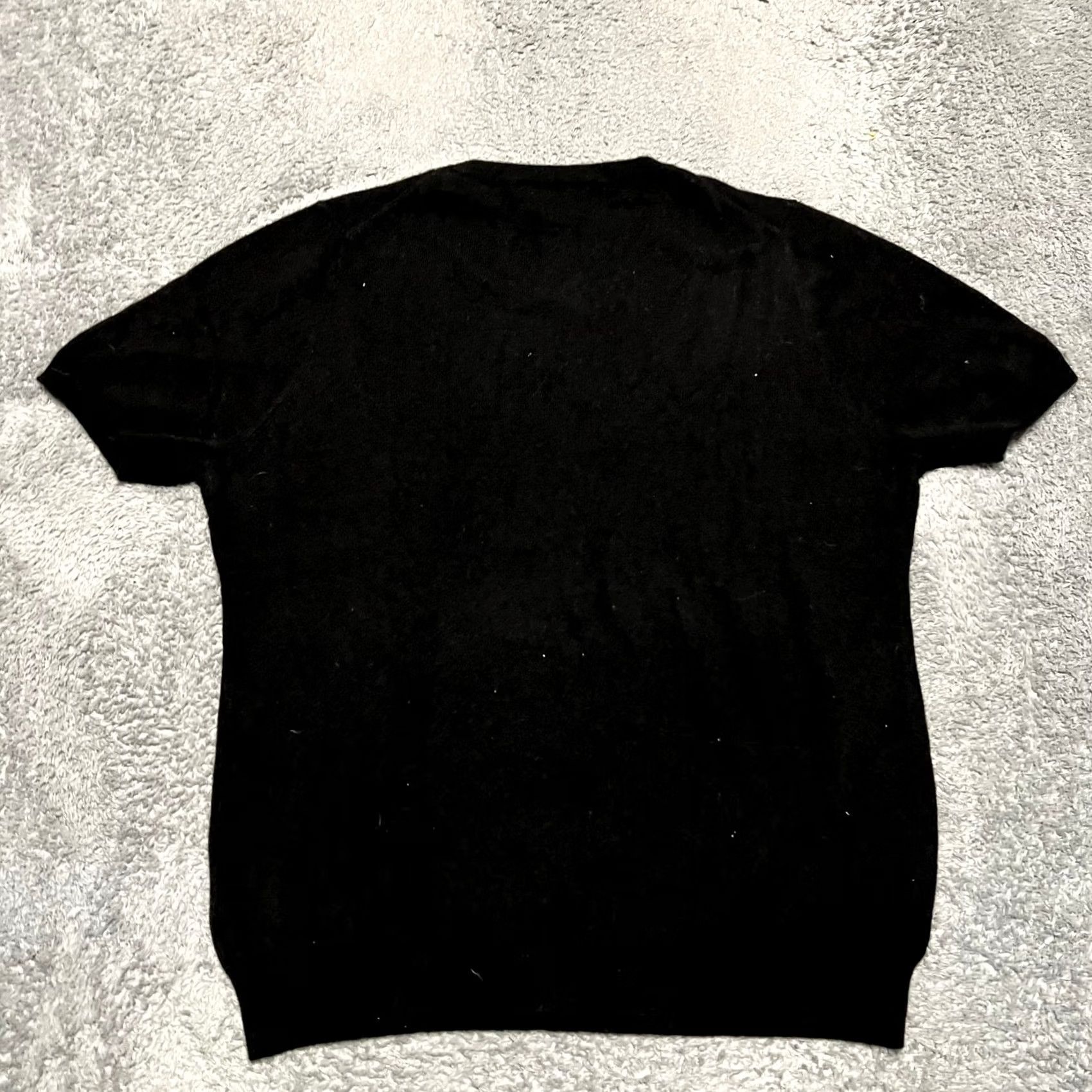 Vintage State Cashmere Womens XL Short Sleeve Black Casual Pullover Shirt Size XL / US 12-14 / IT 48-50 - 3 Thumbnail