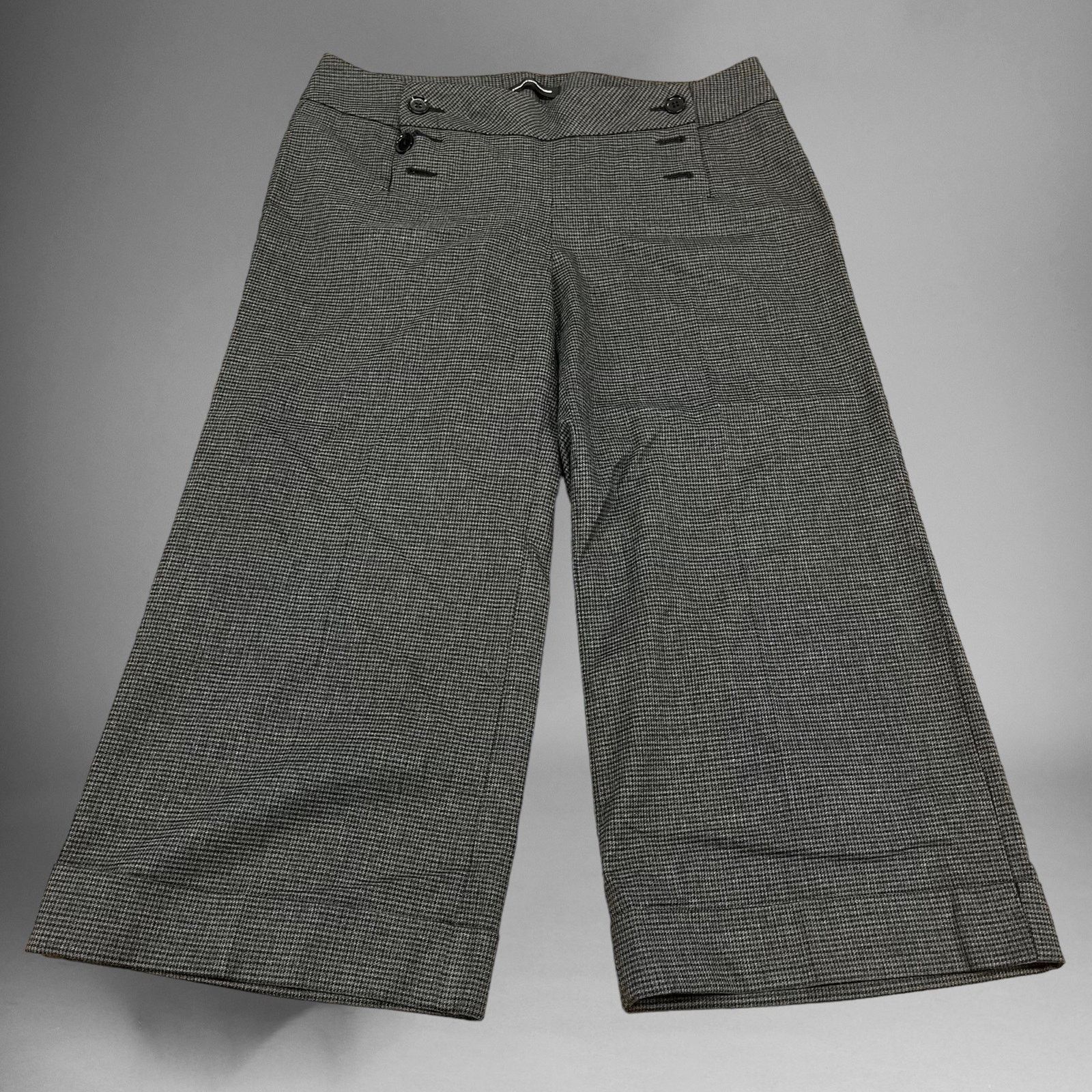 Other Express Design Studio Pants Sz 10 Wide Leg Capri Houndstooth Size 32" / US 10 / IT 46 - 1 Thumbnail