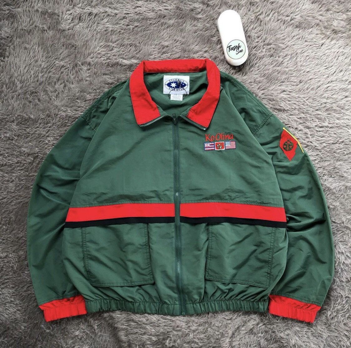 image of Designer Vintage Starbus Ko Olina Country Flag Design in Green, Men's (Size Large)