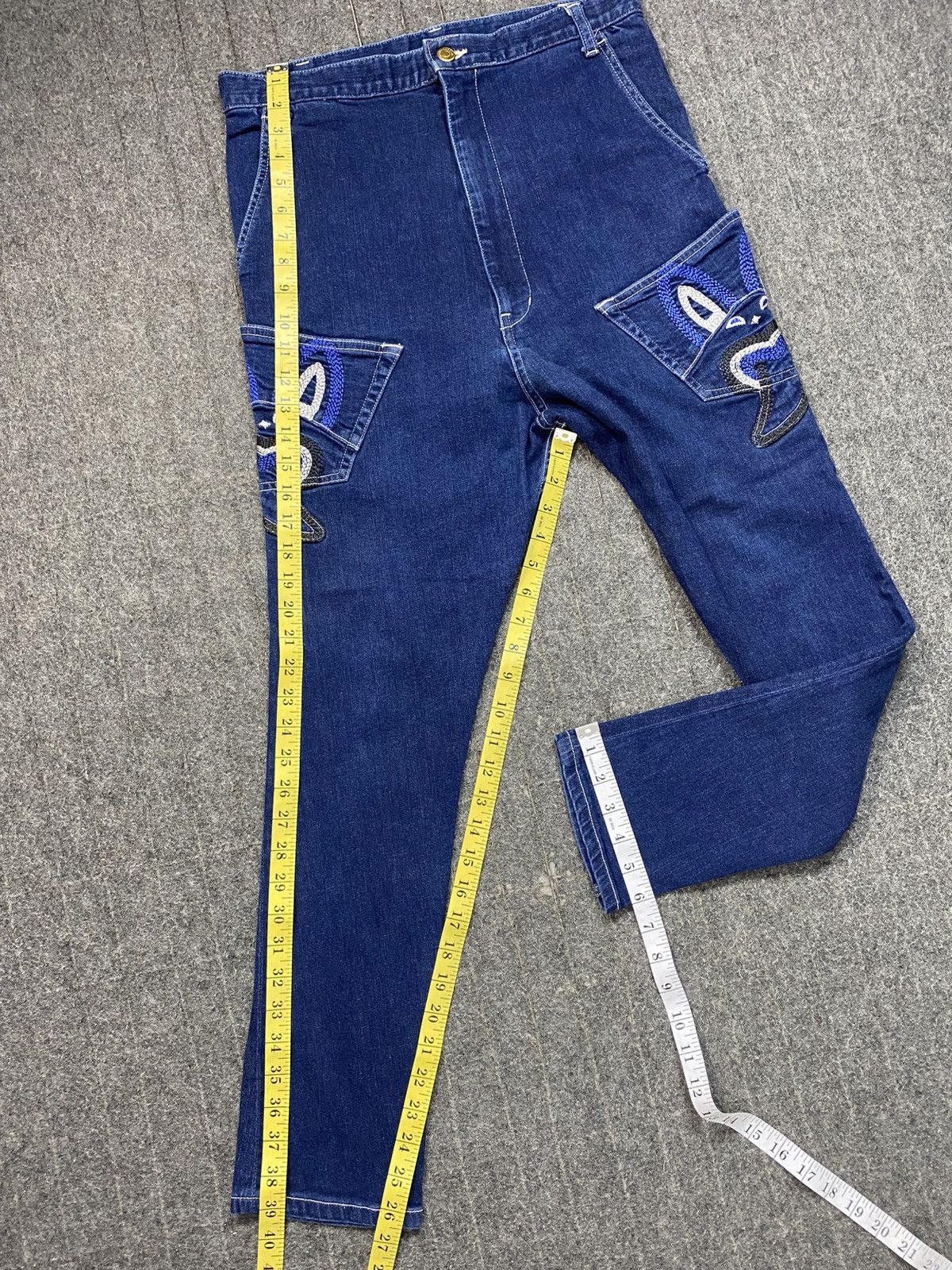 mercibeaucoup Mercibeaucoup Issey Miyake Denim Jeans Baggy Embroidery Logo Size US 31 - 13 Thumbnail