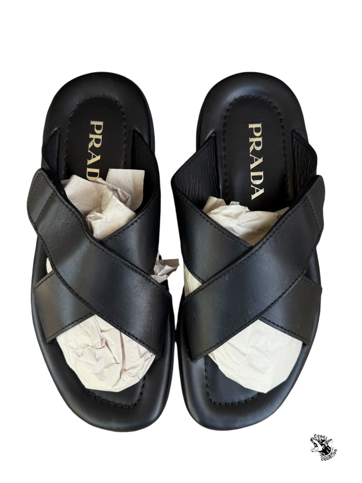 Prada Prada black leather sandals Size US 7 / EU 40 - 1 Thumbnail