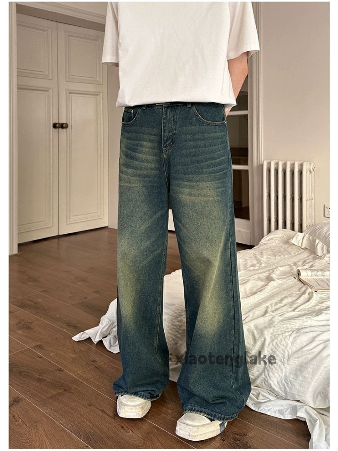 Jean × Vintage washed faded loose baggy y2k flared jeans Size US 32 / EU 48 - 3 Thumbnail