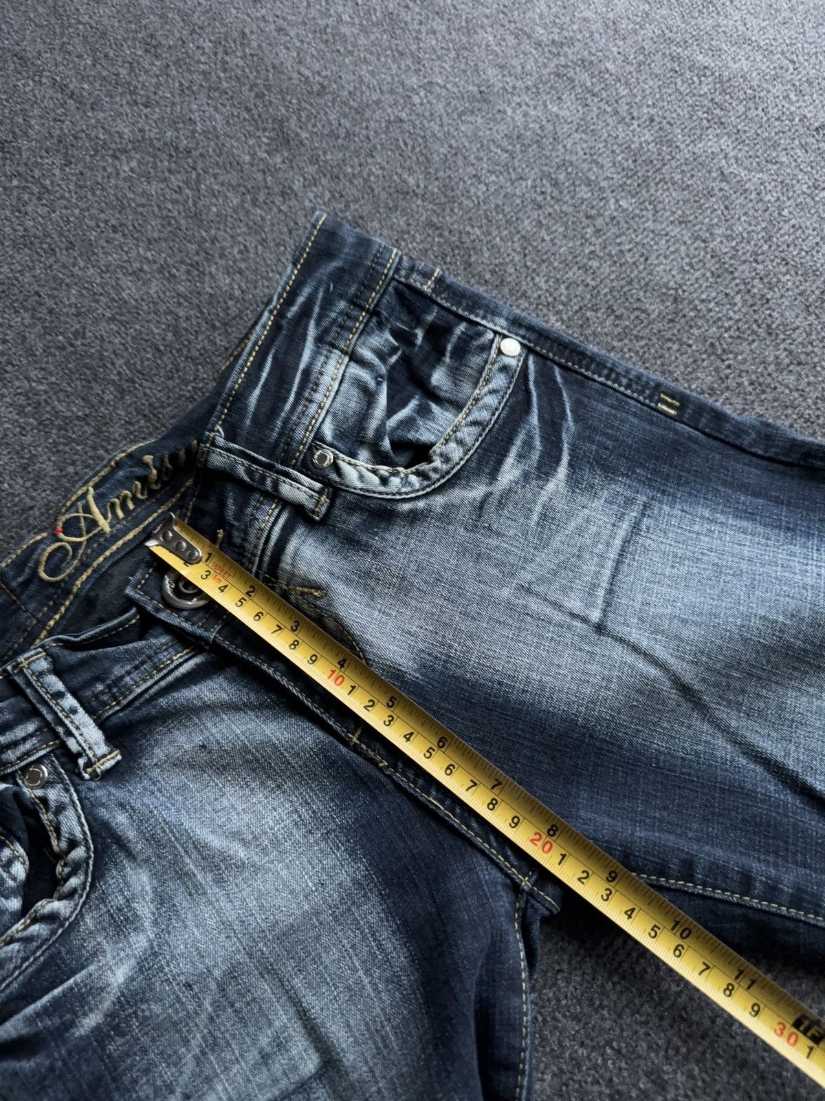 Hysteric Glamour Y2K Japanese LGB Punk Crown Embroidered Flared Denim Jeans Size 29" - 17 Thumbnail