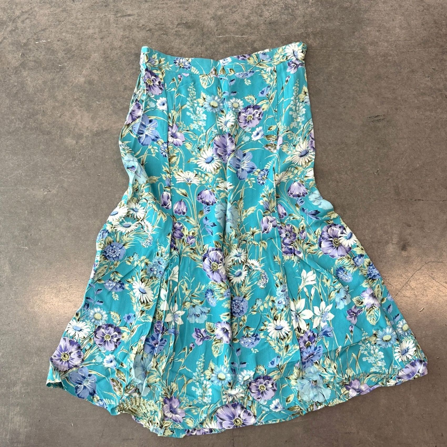 Vintage VINTAGE Y2K Blue Tropical Hawaiian Floral Flowy Whimsical Fairy Beach Skirt L Women Midi Skirt Casual Mens Womens Size 36" / US 14 / IT 50 - 2 Thumbnail