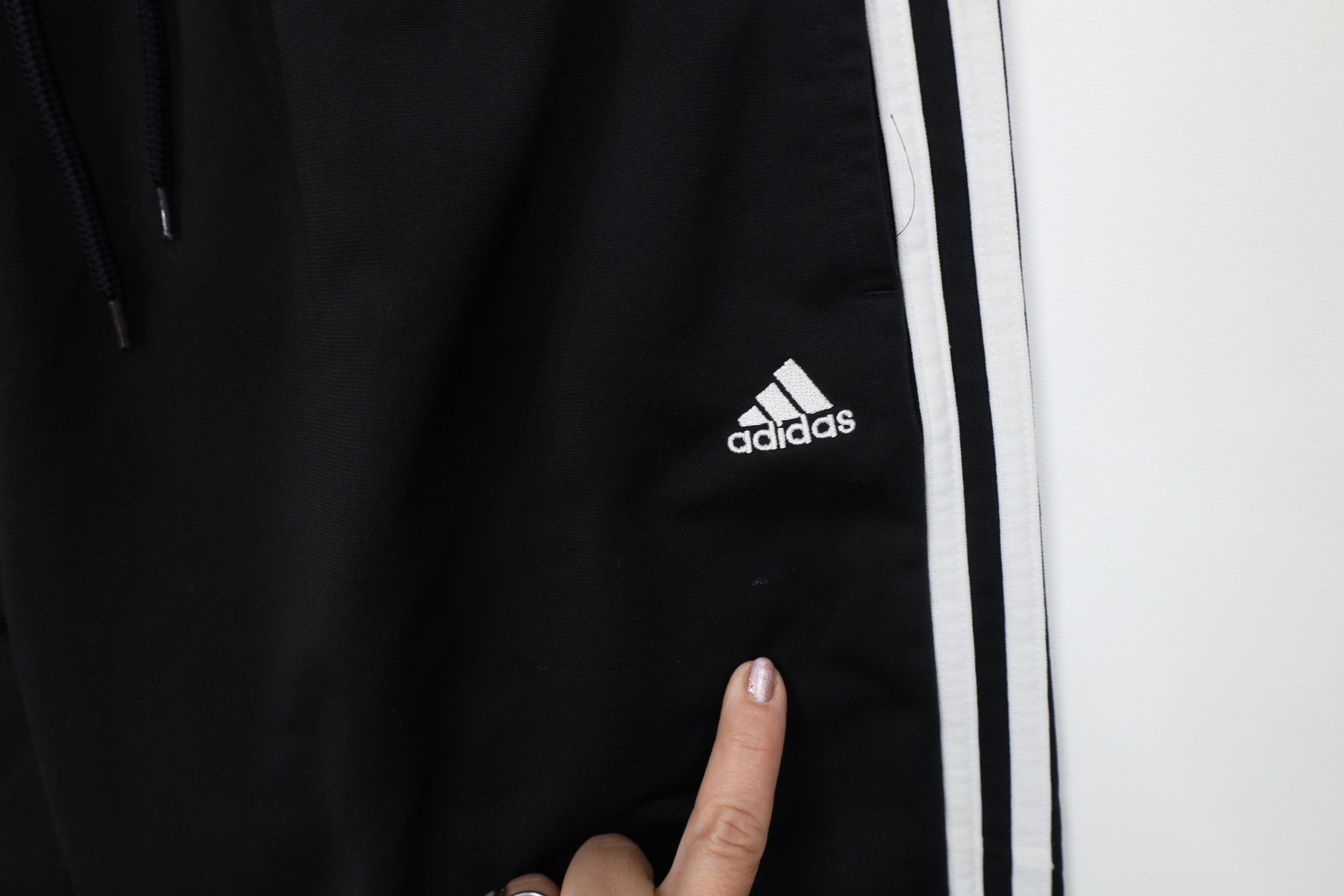 Adidas Vintage Y2K Adidas Striped Wide Leg Sweatpants Pants Black Size US 34 / EU 50 - 5 Thumbnail