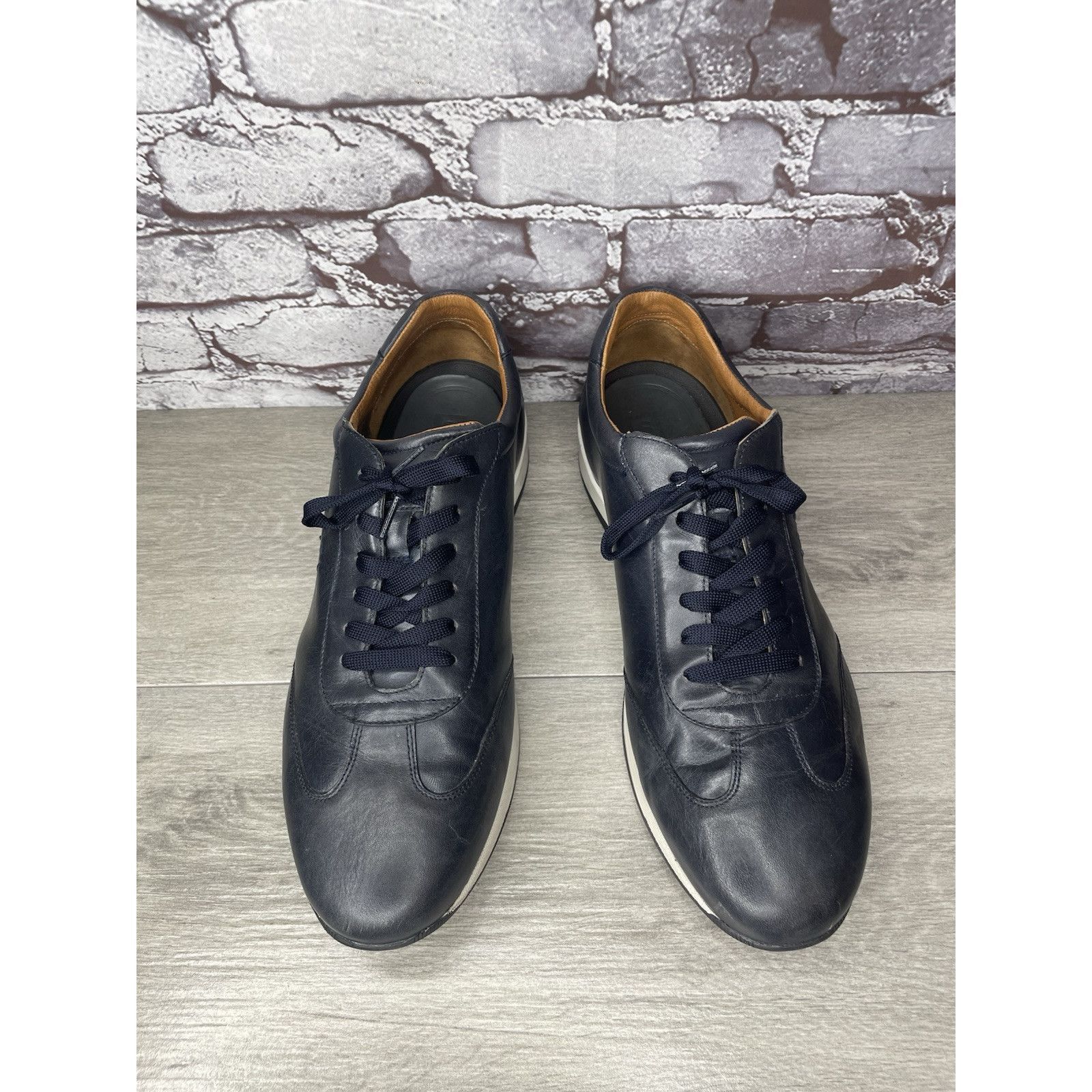 Other SABATTER Navy Blue Leather Bicycle Toe Casual Sneakers Shoes Size US 13 / EU 46 - 2 Thumbnail
