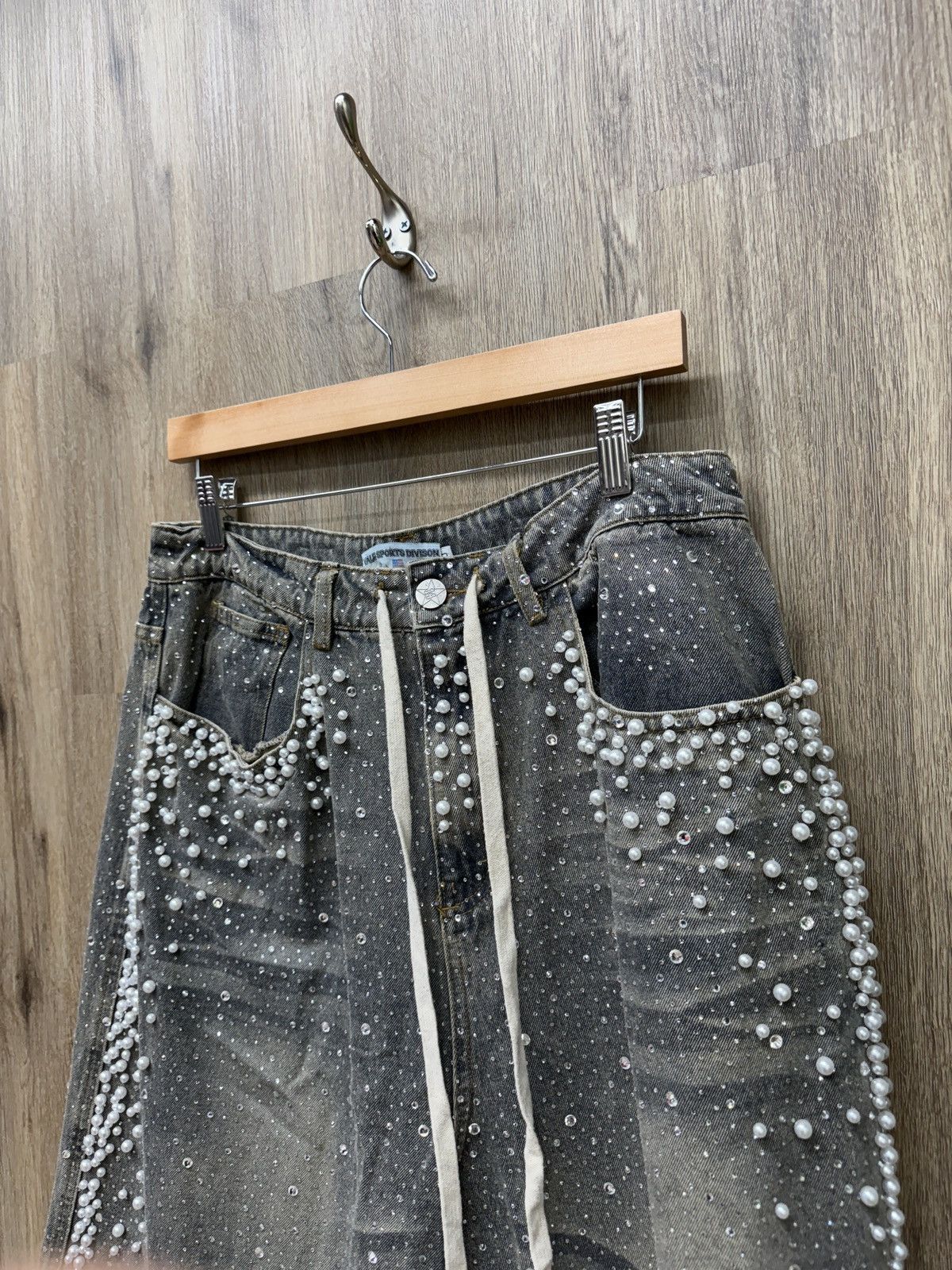 Vale Vale Rhinestone Marble Jorts Size US 30 / EU 46 - 3 Thumbnail