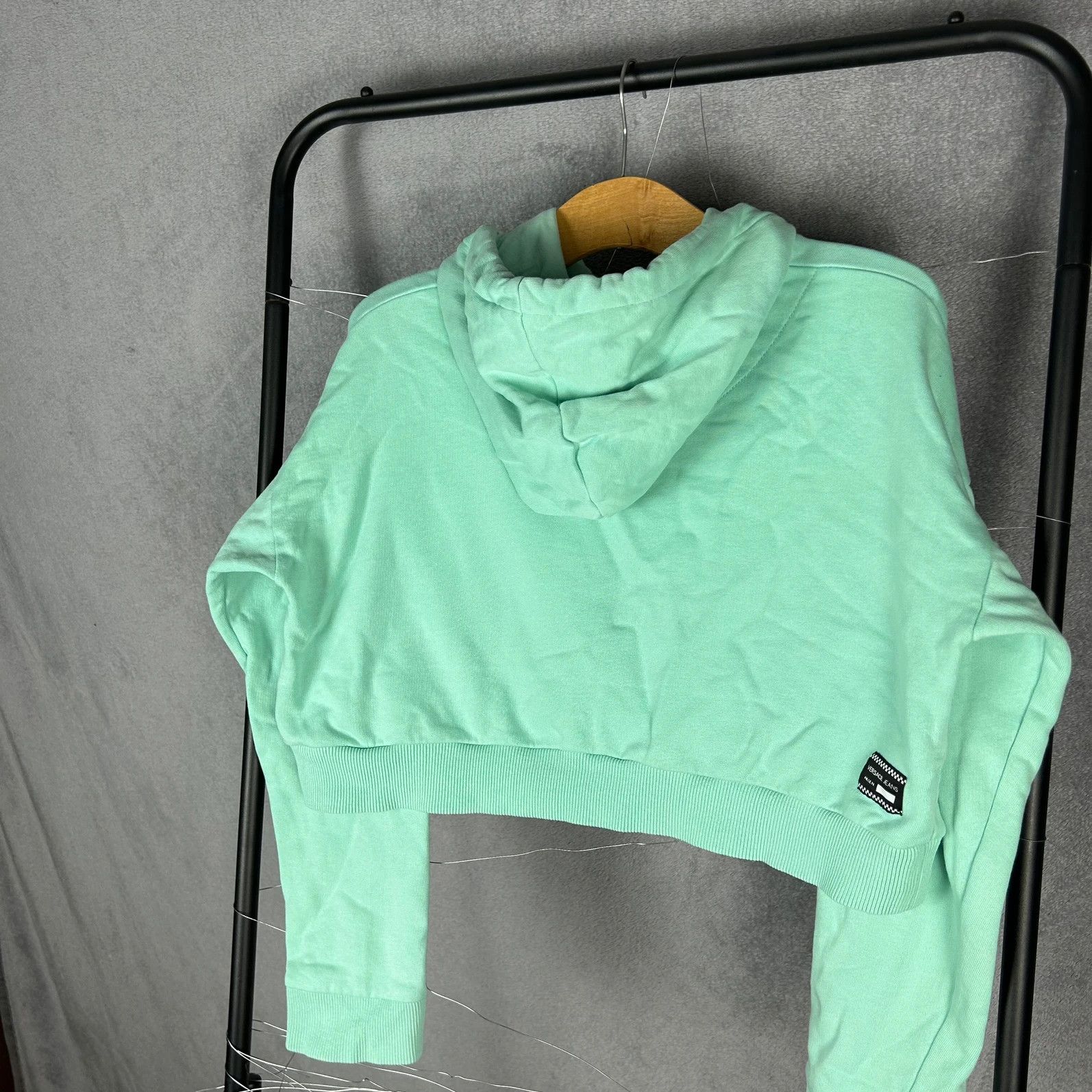 Designer × Versace × Versace Jeans Couture Versace Jeans mint hoodie crop top big logo print spellout Size XS / US 0-2 / IT 36-38 - 9 Thumbnail