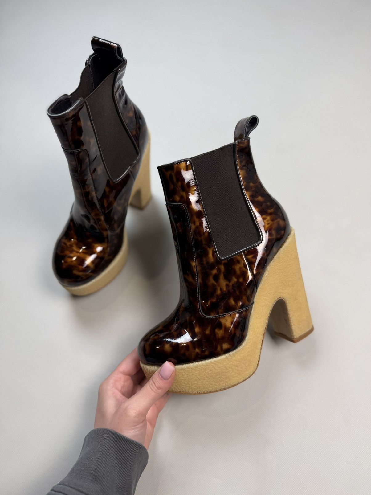 Allsaints Blaise Chelsea Leopard Pattern Platform Heels Boots Size US 6 / IT 36 - 11 Thumbnail
