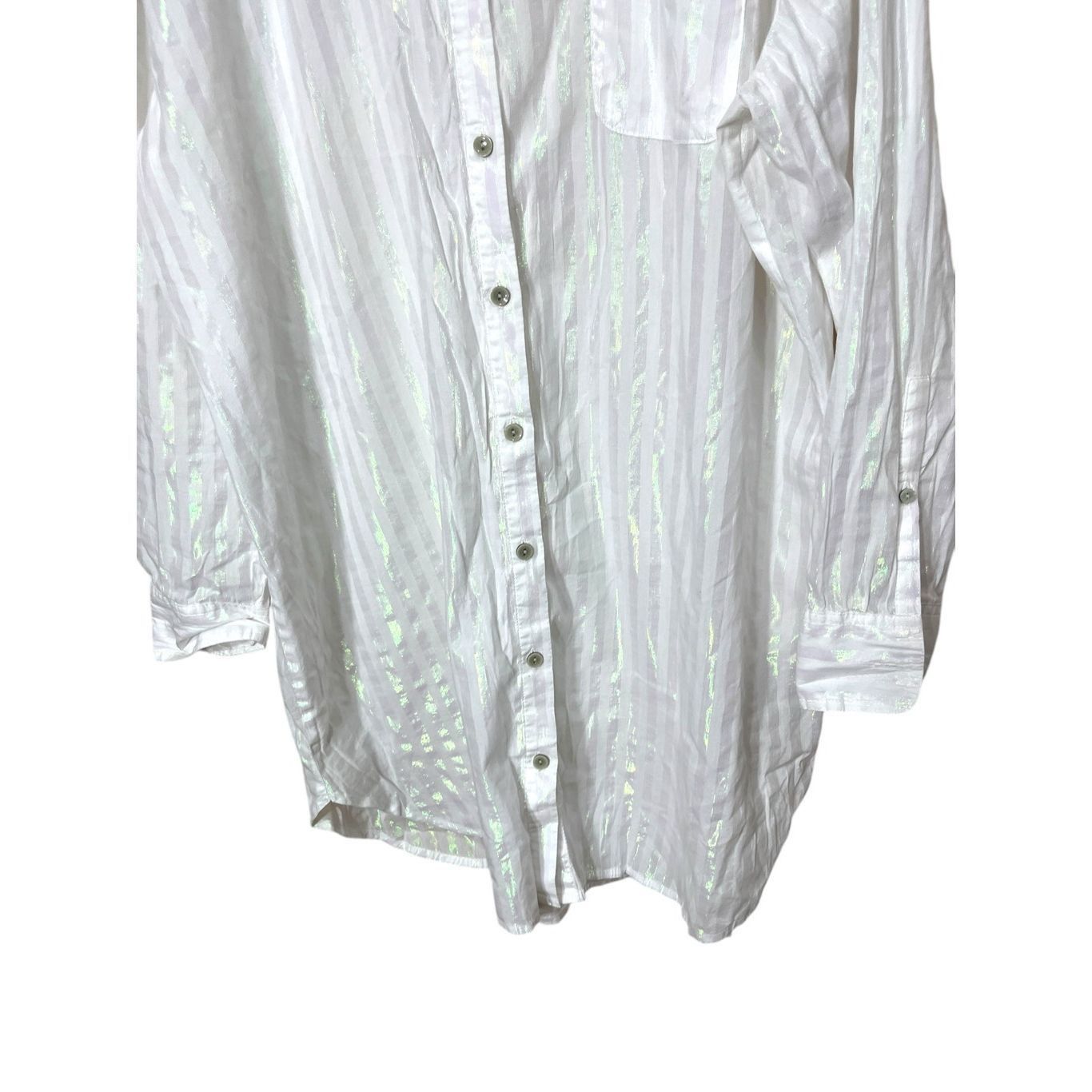 Victoria's Secret Victoria's Secret White Long Sleeve Button Up Sleep Shirt Sh Size XL / US 12-14 / IT 48-50 - 3 Thumbnail
