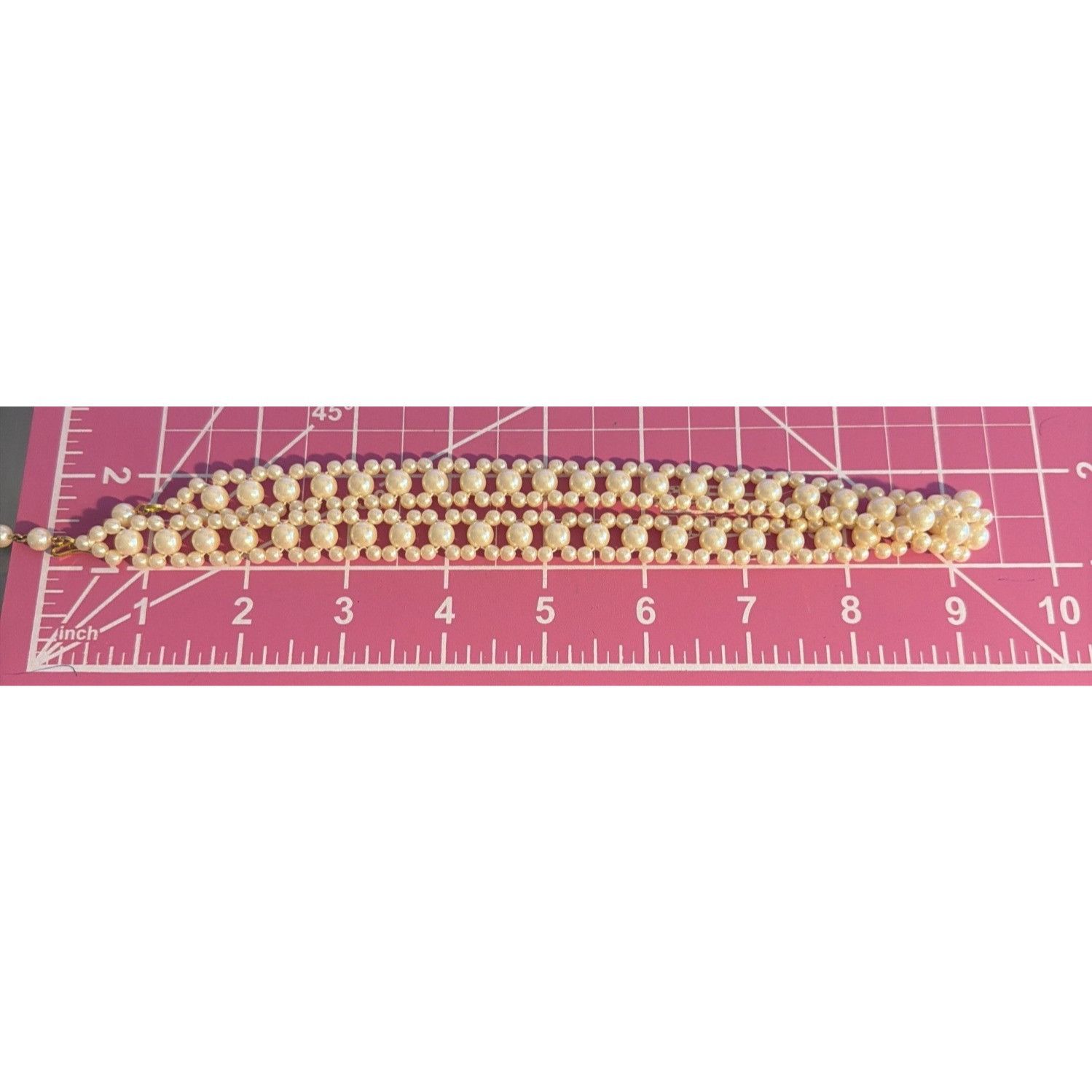 Other Vintage Faux Pearl Collar Necklace Gold Tone Hook Clasp 21" Size ONE SIZE - 4 Thumbnail