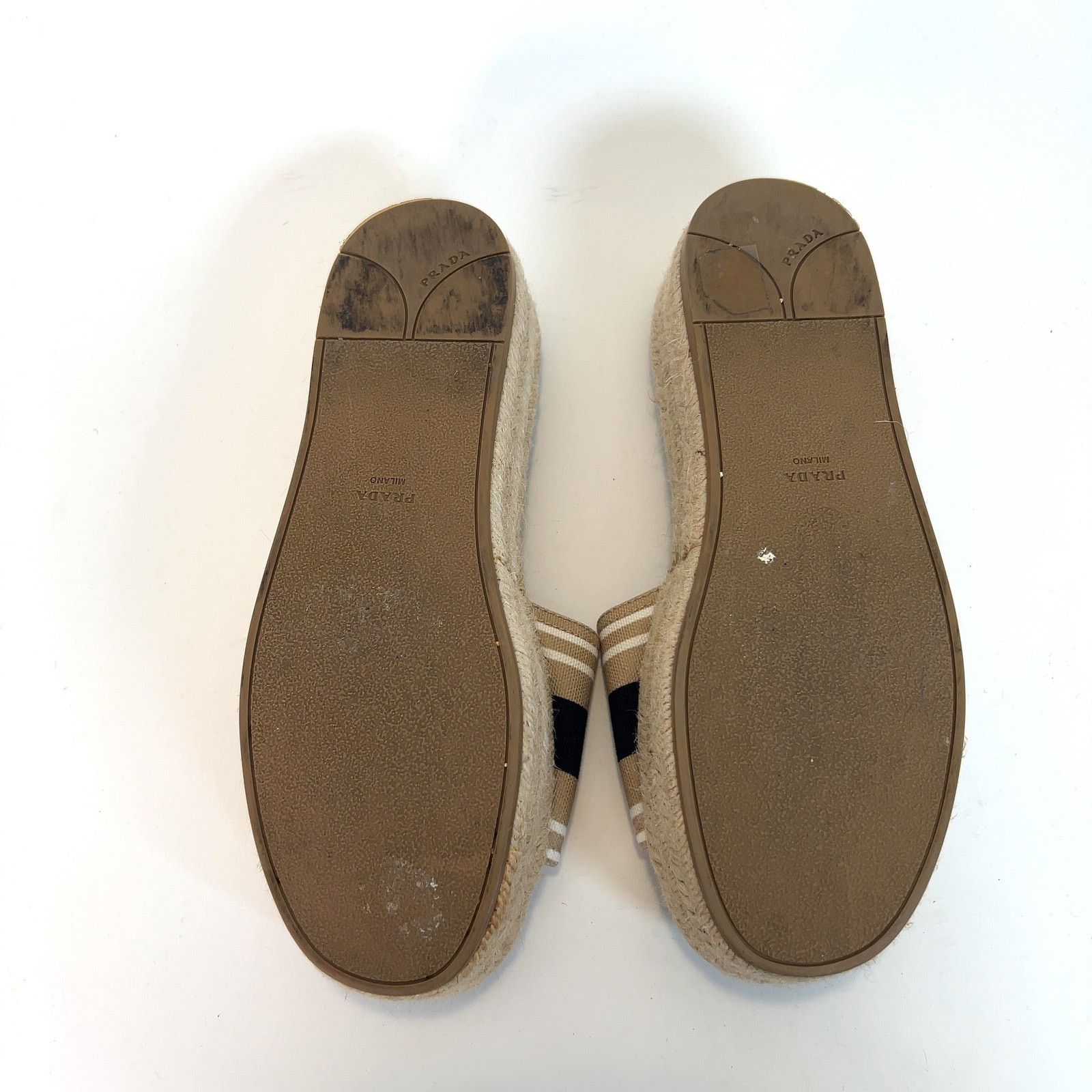 Prada Prada Logo Logo Espardille Platform Sandals Size US 4 / IT 34 - 6 Thumbnail