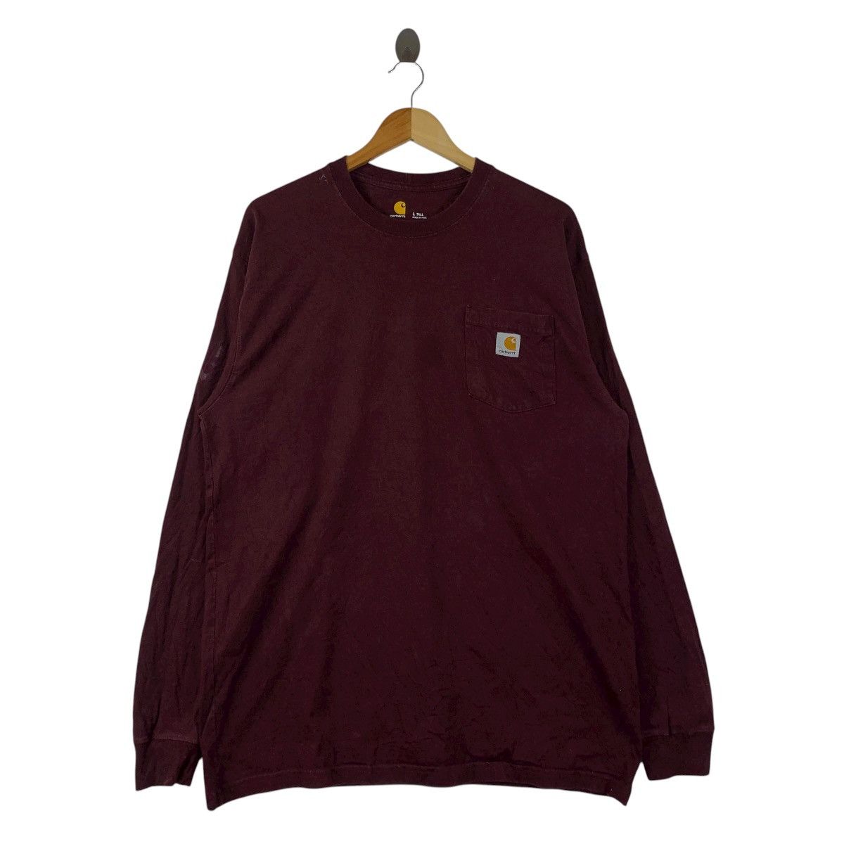 Carhartt Carhartt L/S Pocket T-Shirt Burgundy Maroon K126 Workwear Size US L / EU 52-54 / 3 - 1 Thumbnail