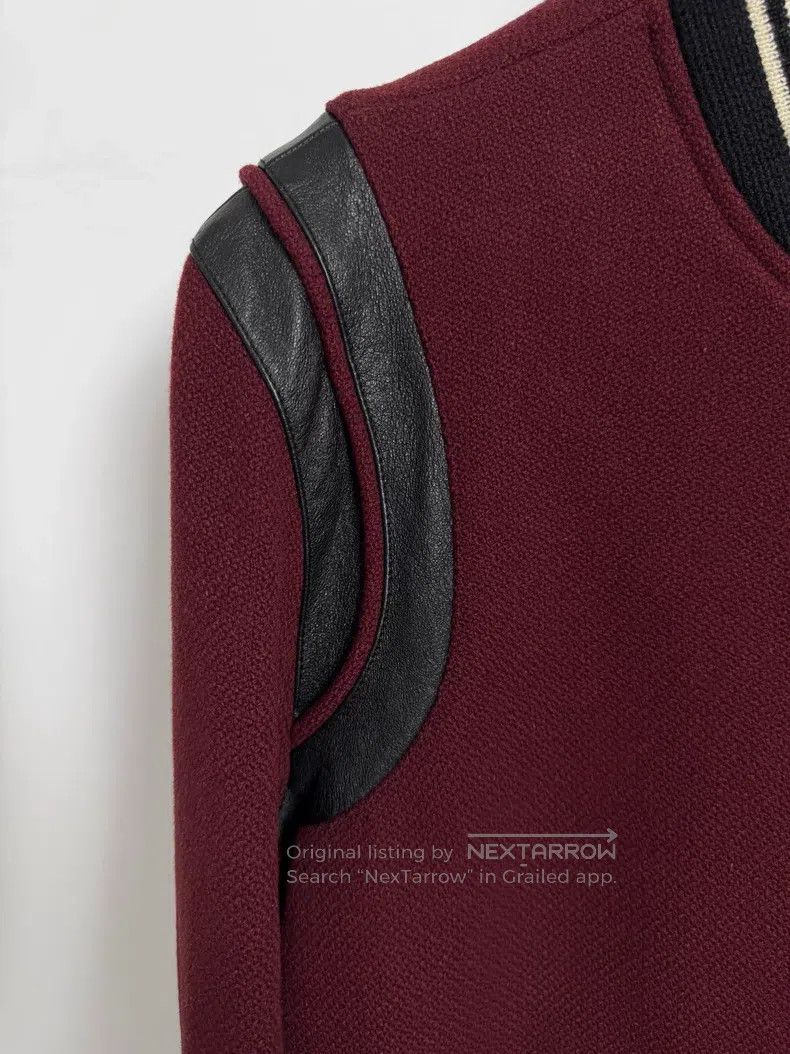 Saint Laurent Paris Saint Laurent Paris Burgundy leather baseball jacket Size US S / EU 44-46 / 1 - 3 Thumbnail