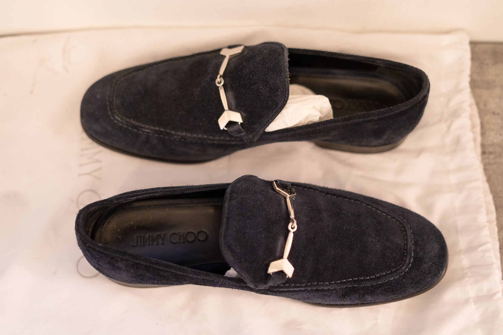 Jimmy Choo Jimmy Choo Men's Dark Blue Suede Shoes Size US 9 / EU 42 - 1 Thumbnail