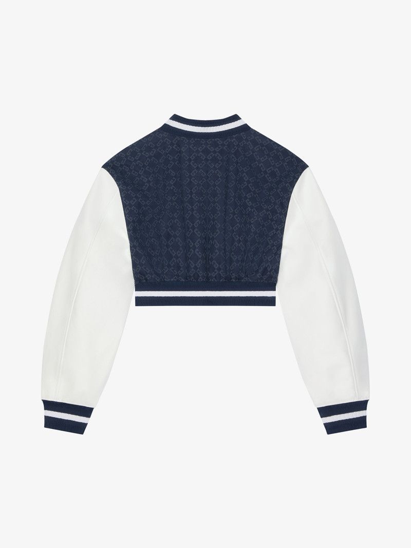 Givenchy o1w1db10326 Monogram Varsity Jacket in Blue/White Size M / US 6-8 / IT 42-44 - 2 Thumbnail