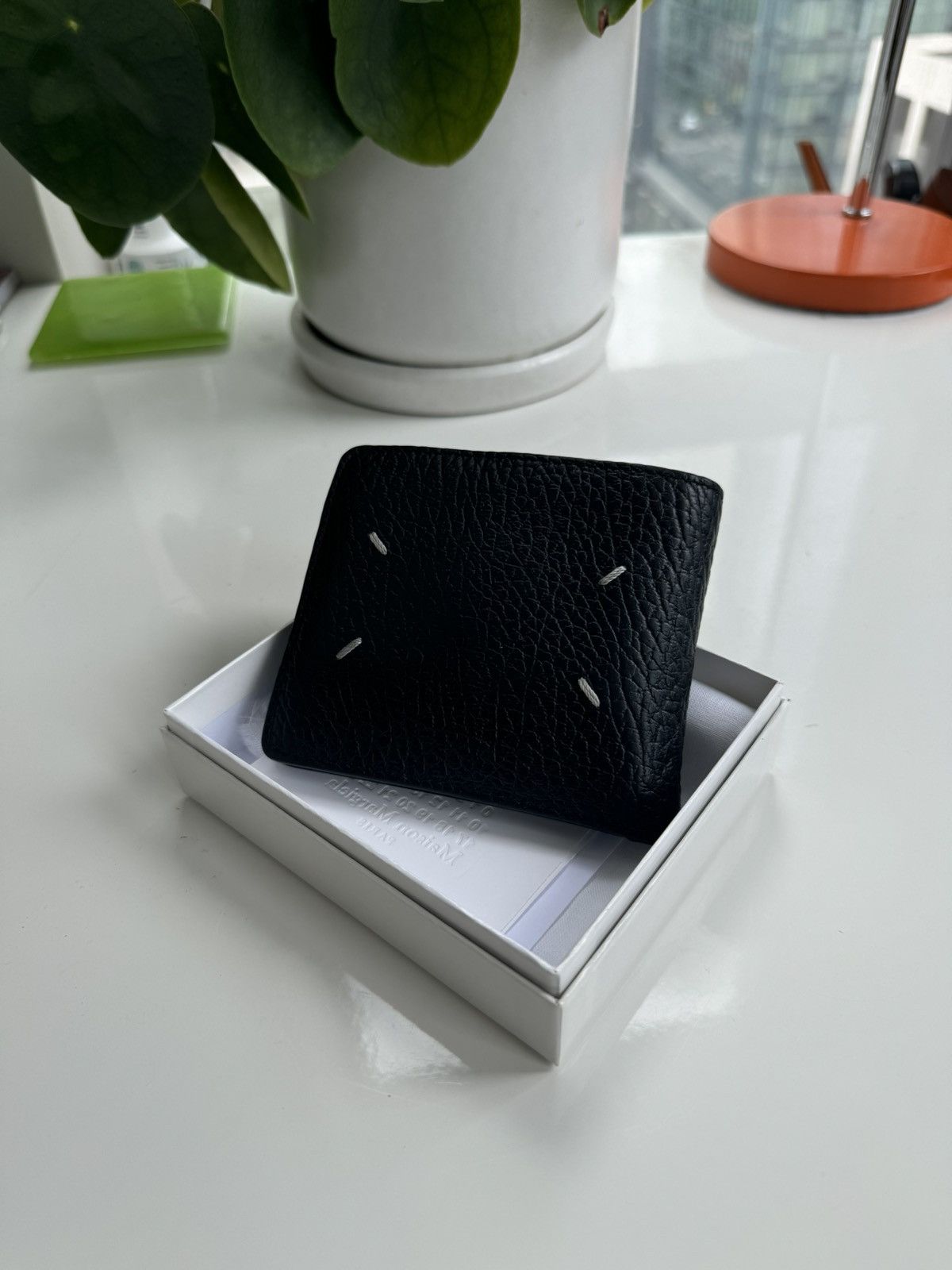 Maison Margiela Four Stitches Calfskin Bifold Wallet Grained