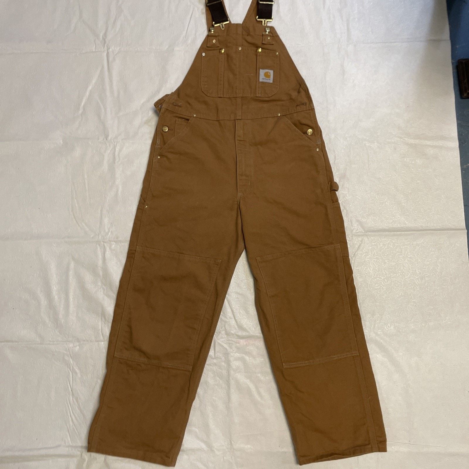 Carhartt Carhartt Mens Bib Work Overalls 36x30 Relaxed Fit Brown Size US 36 / EU 52 - 1 Thumbnail