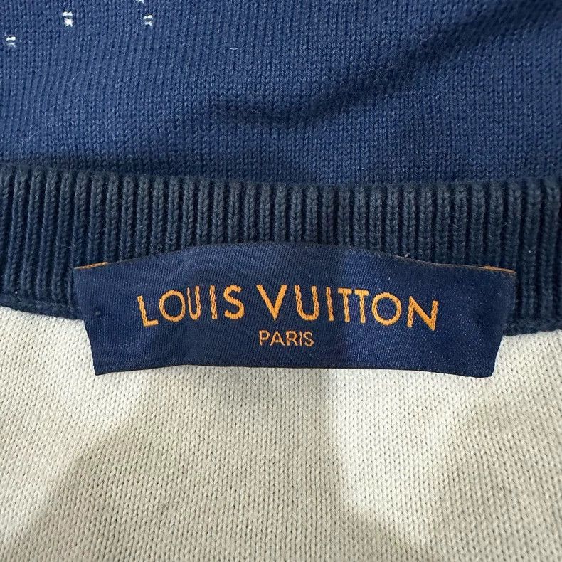 Louis Vuitton Louis Vuitton Dark Blue Gradient Full Print LOGO Knitted sw Size US XL / EU 56 / 4 - 5 Thumbnail