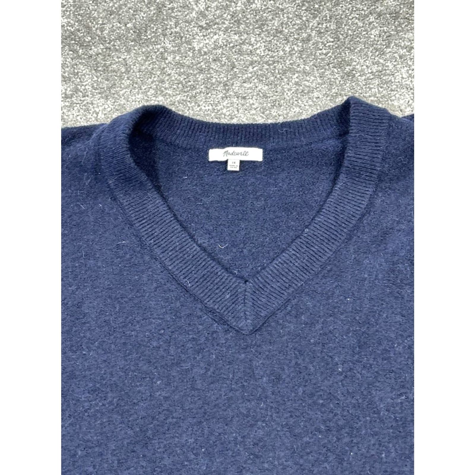Madewell VINTAGE Madewell Sweater Pullover Womens 1X Wool Blue Knit Long Sleeve V-Neck Casual Fall Winter Size XL / US 12-14 / IT 48-50 - 2 Thumbnail