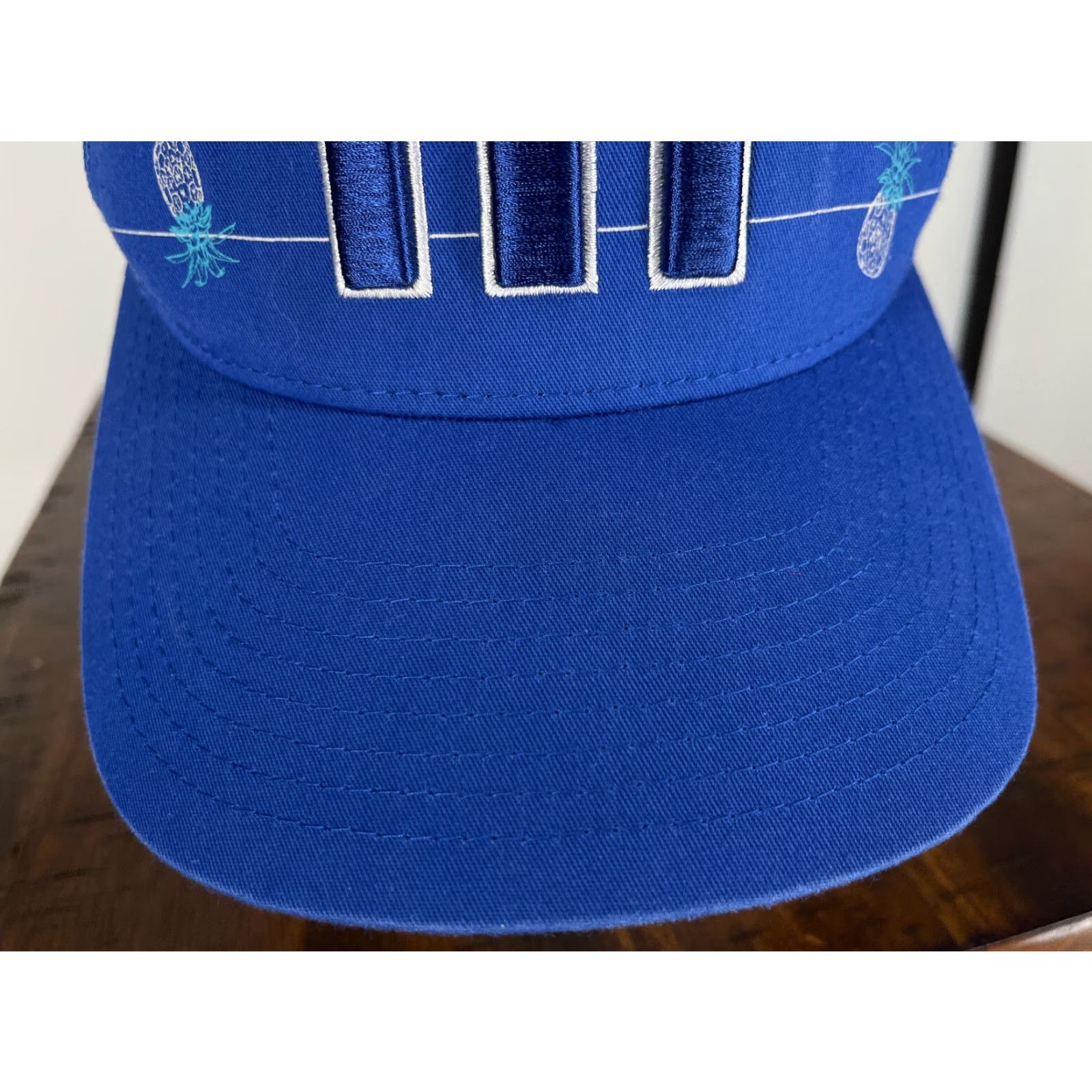 TravisMathew Travis Mathew Hat Cap Snap Back Adult One Size Blue Floral Pineapple All Over Print Golf Hat Mens Size ONE SIZE - 3 Thumbnail