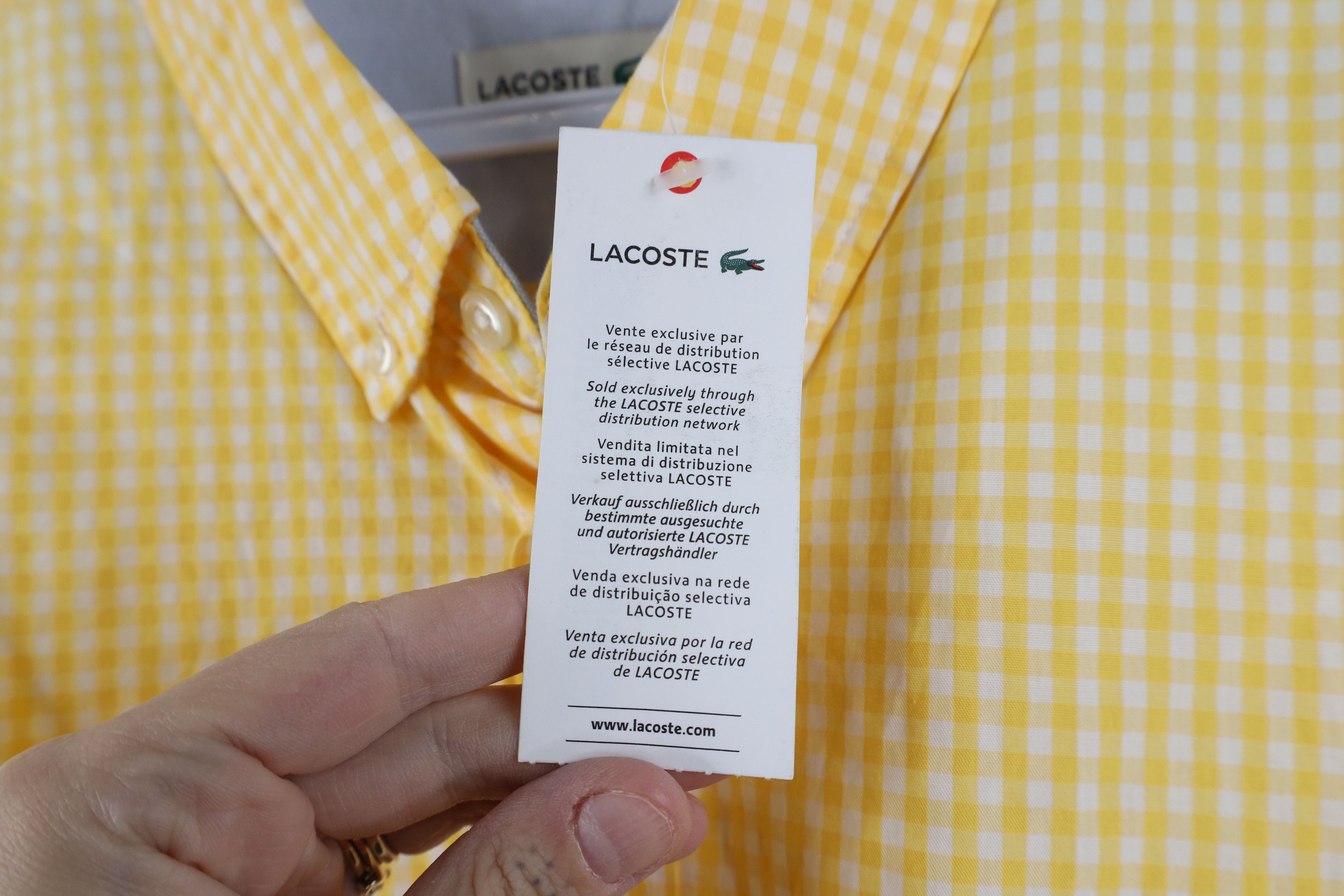 Lacoste New Lacoste Fit Croc Logo Collared Button Down Shirt Plaid Size US XL / EU 56 / 4 - 6 Thumbnail