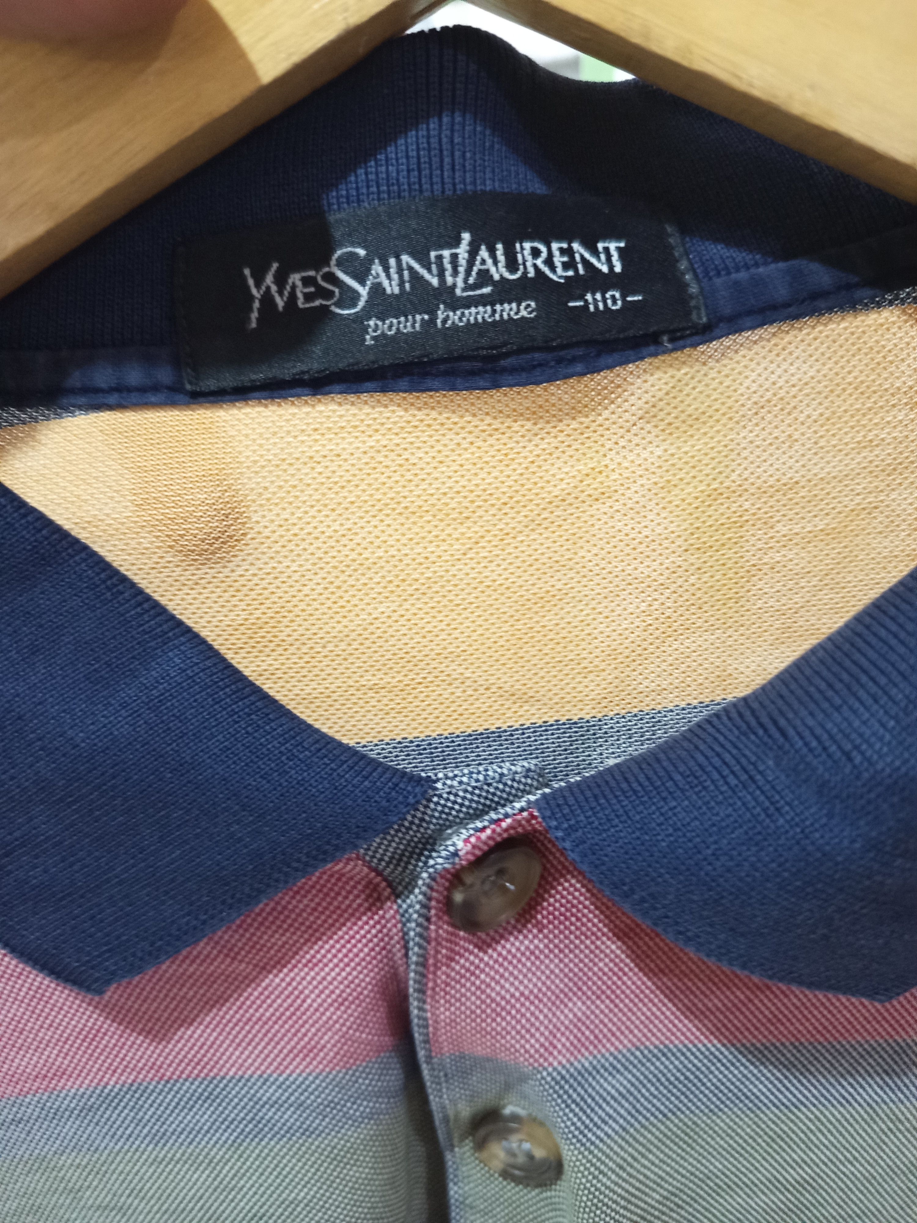 Yves Saint Laurent Yves Saint Laurent Pour Homme Striped Polo Shirt Size US L / EU 52-54 / 3 - 7 Thumbnail